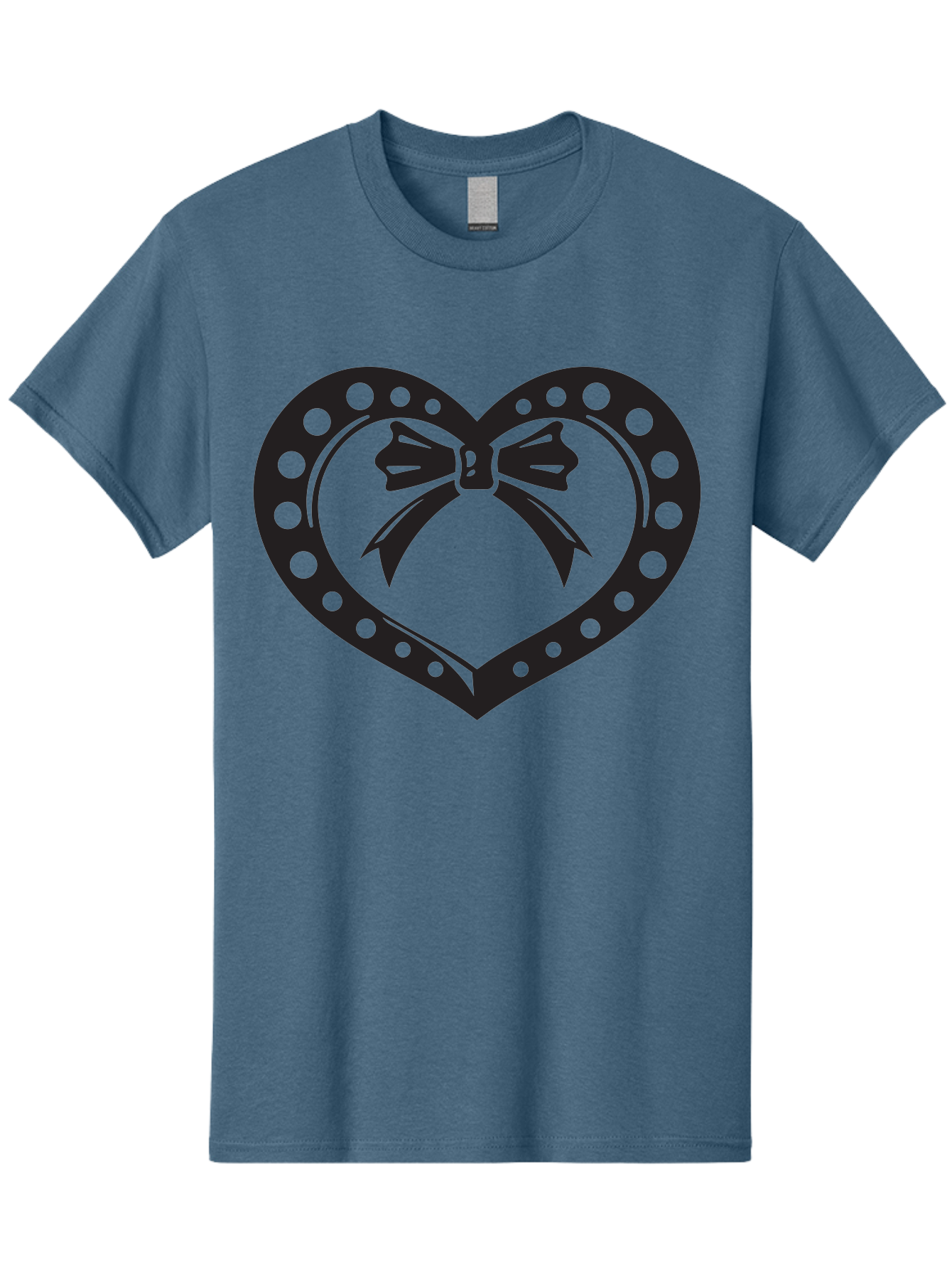 Heart-With-Bow Men'S Graphic Tee, 100% Cotton, Comfortable Casual Summer Wear, Machine Washable, Heart Shape, Bow Design, Polka Dots, Love Symbol, Romantic Gesture, Heartwarming, Cute Design, Heart Icon Aab279 23