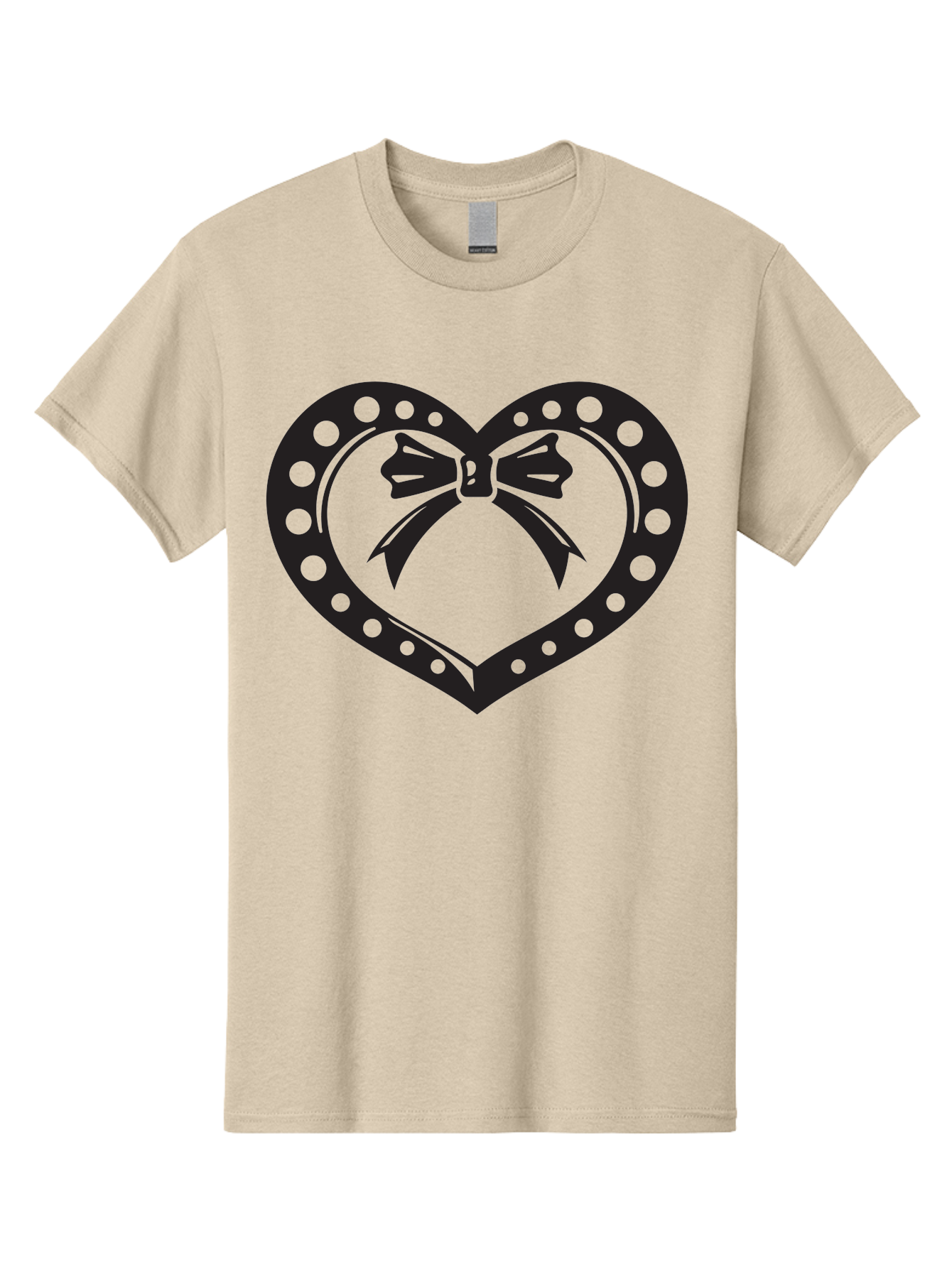 Heart-With-Bow Men'S Graphic Tee, 100% Cotton, Comfortable Casual Summer Wear, Machine Washable, Heart Shape, Bow Design, Polka Dots, Love Symbol, Romantic Gesture, Heartwarming, Cute Design, Heart Icon Aab279 25