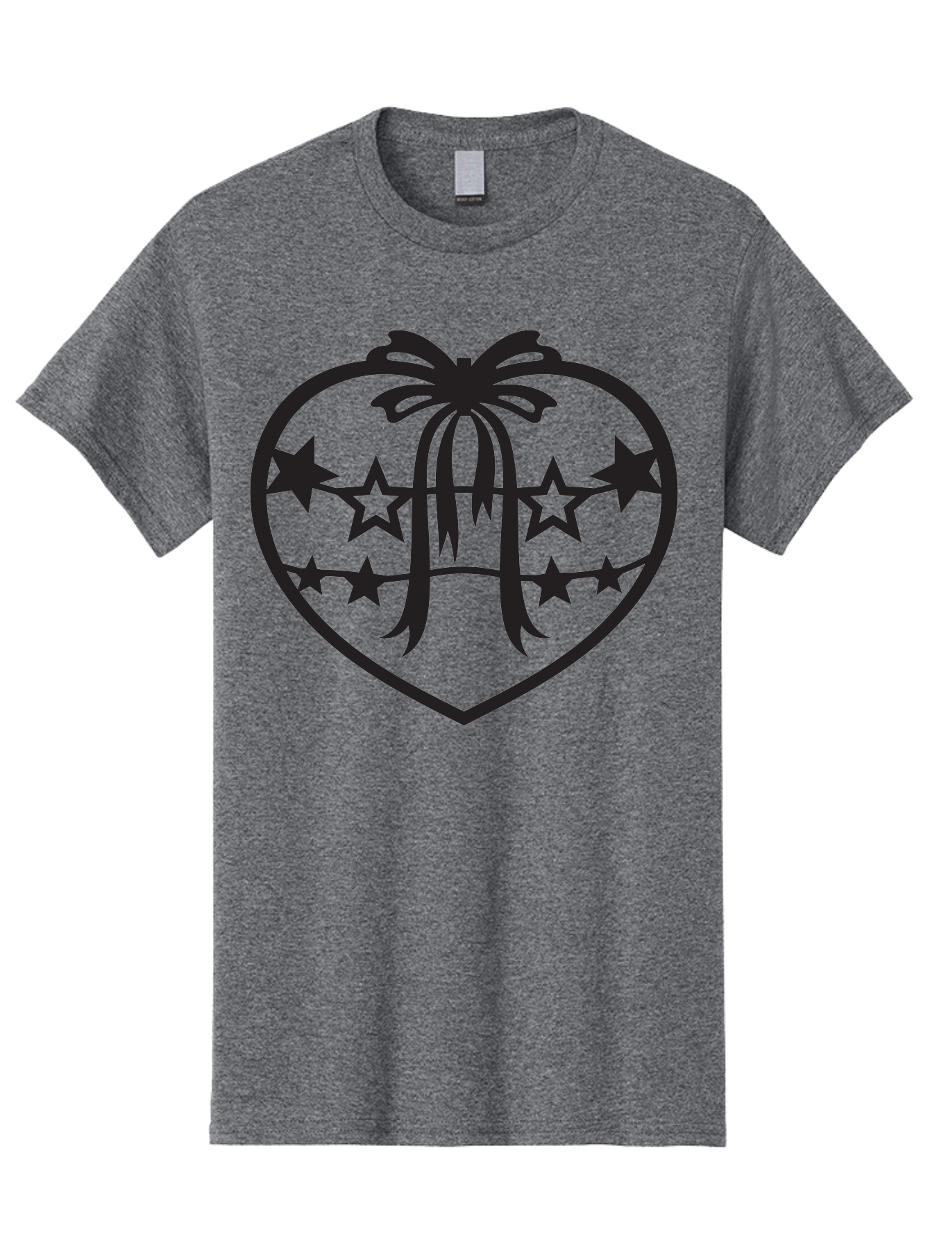 Heart-With-Ribbon-And-Stars Men'S Graphic Tee, 100% Cotton, Comfortable Casual Summer Wear, Machine Washable, Heart Shape, Stars, Ribbon Bow, Love Symbol, Heart Design, Celestial Theme, Starry Night, Heart Graphic, Ribbon, Abstract Art Aab283 9
