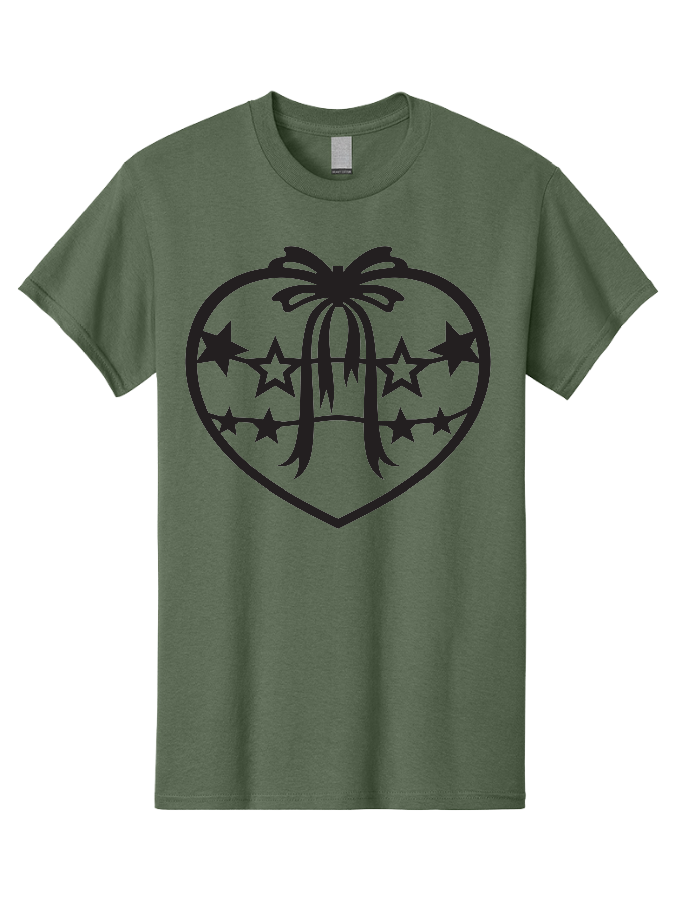 Heart-With-Ribbon-And-Stars Men'S Graphic Tee, 100% Cotton, Comfortable Casual Summer Wear, Machine Washable, Heart Shape, Stars, Ribbon Bow, Love Symbol, Heart Design, Celestial Theme, Starry Night, Heart Graphic, Ribbon, Abstract Art Aab283 11