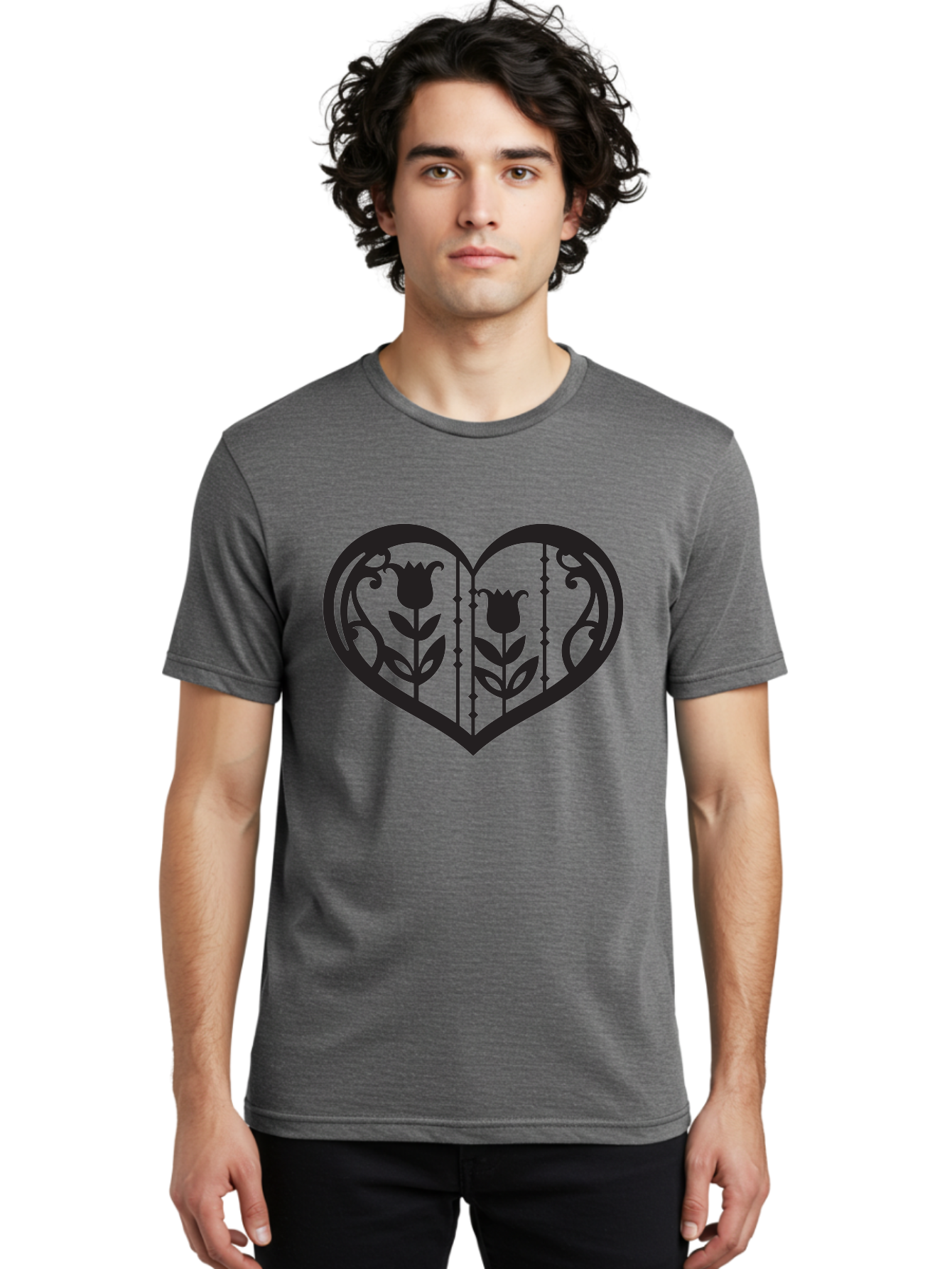 tulip design, heart shape, floral pattern, love symbol, decorative art, Valentine's theme, beautiful flowers 10