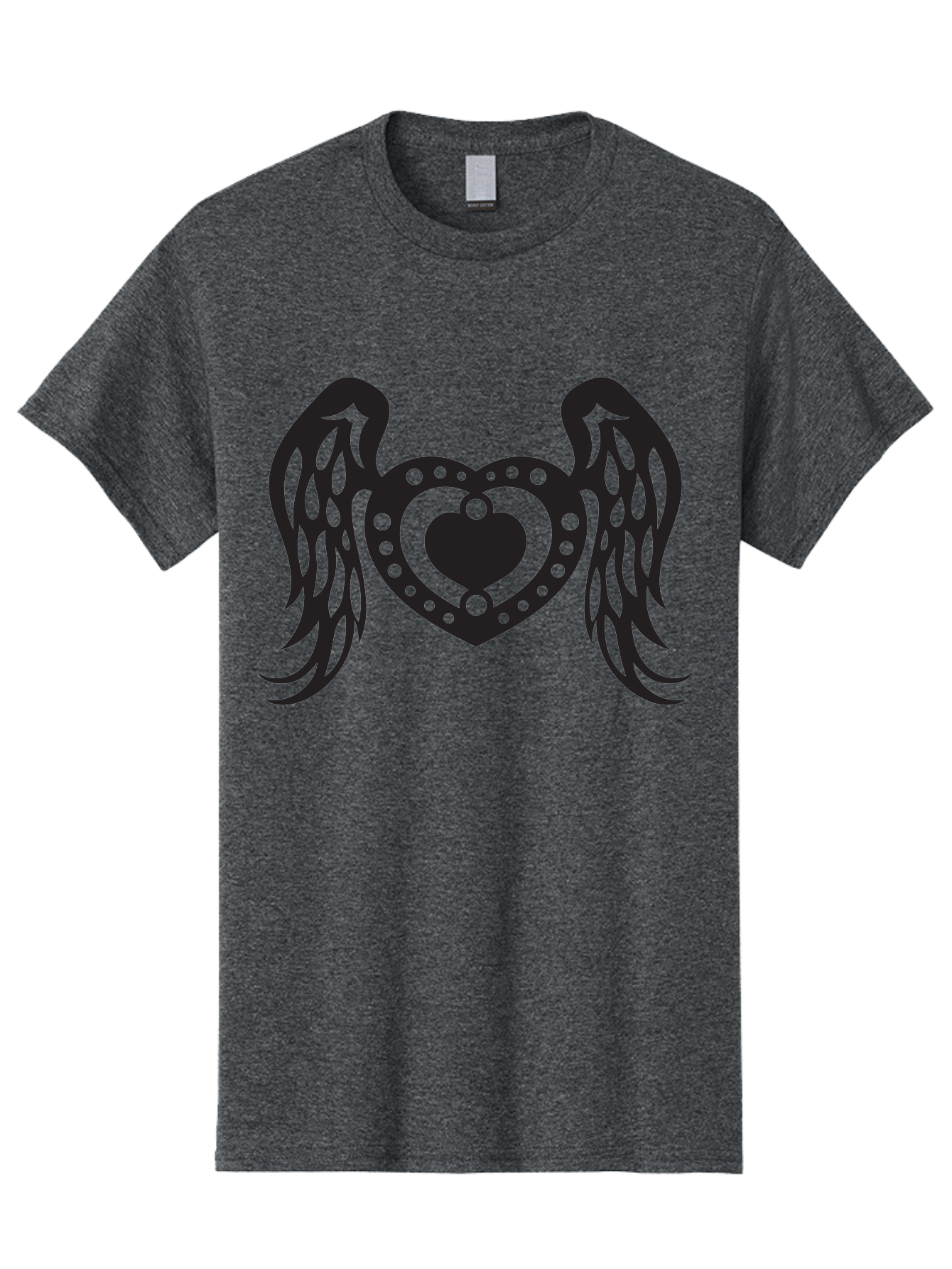 Heart-With-Wings Men'S Graphic Tee, 100% Cotton, Comfortable Casual Summer Wear, Machine Washable, Heart With Wings, Decorative Heart Design, Symbolic Heart Art, Winged Heart Illustration, Love Symbol, Heart Icon, Angel Wings, Aab287 1