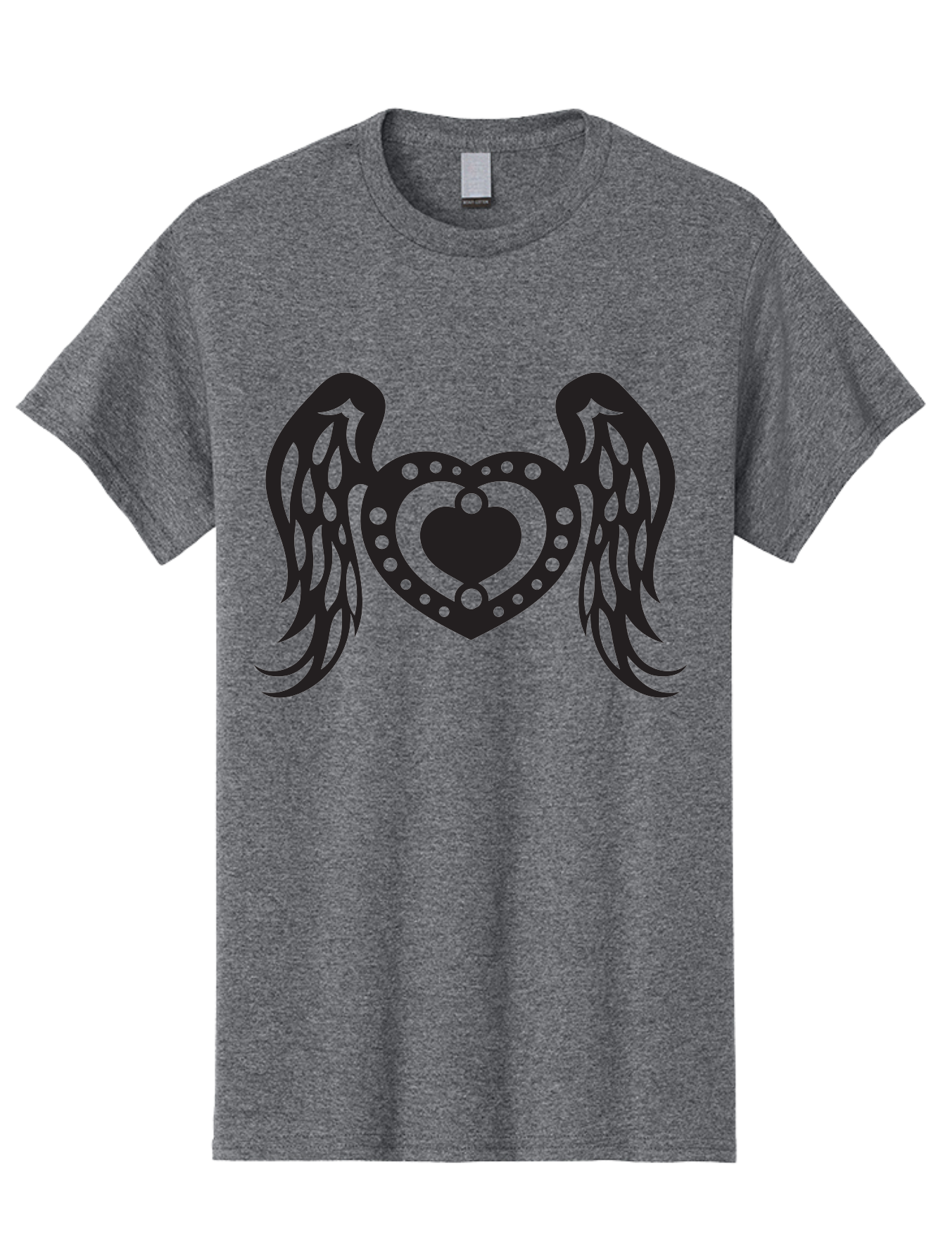 Heart-With-Wings Men'S Graphic Tee, 100% Cotton, Comfortable Casual Summer Wear, Machine Washable, Heart With Wings, Decorative Heart Design, Symbolic Heart Art, Winged Heart Illustration, Love Symbol, Heart Icon, Angel Wings, Aab287 15