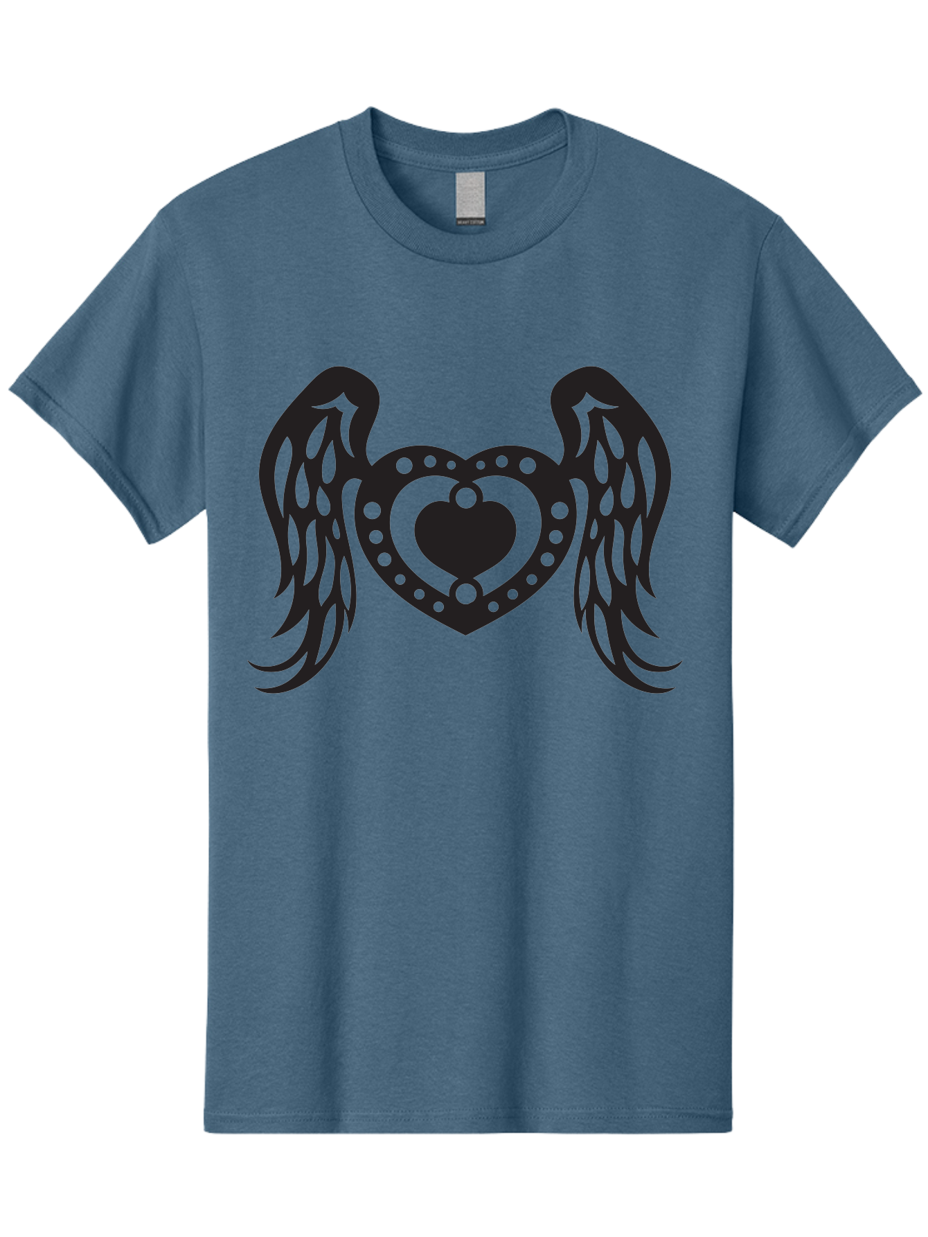 Heart-With-Wings Men'S Graphic Tee, 100% Cotton, Comfortable Casual Summer Wear, Machine Washable, Heart With Wings, Decorative Heart Design, Symbolic Heart Art, Winged Heart Illustration, Love Symbol, Heart Icon, Angel Wings, Aab287 19
