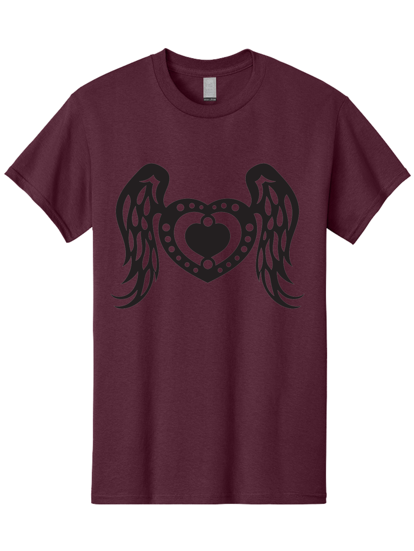 Heart-With-Wings Men'S Graphic Tee, 100% Cotton, Comfortable Casual Summer Wear, Machine Washable, Heart With Wings, Decorative Heart Design, Symbolic Heart Art, Winged Heart Illustration, Love Symbol, Heart Icon, Angel Wings, Aab287 7