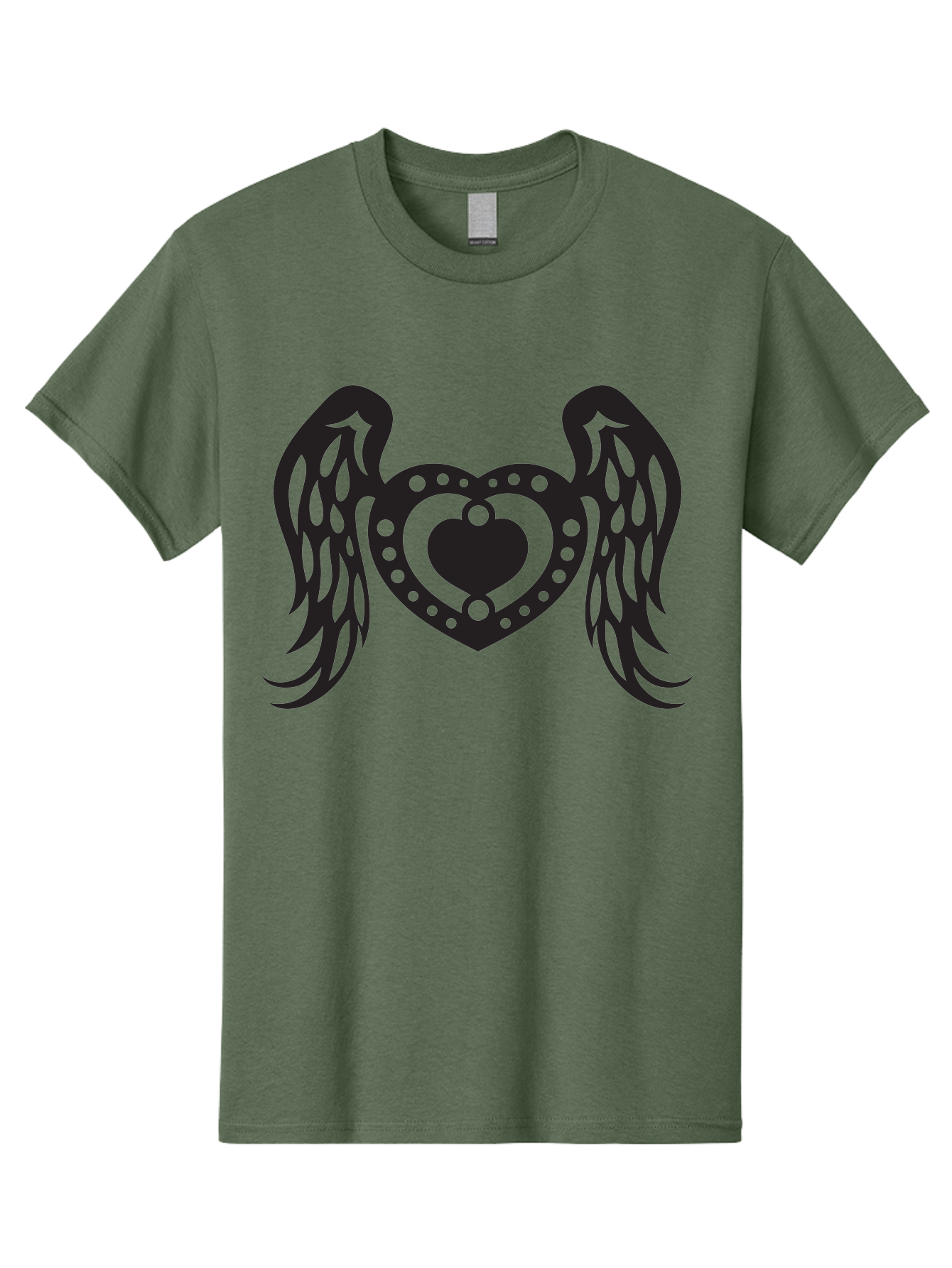 Heart-With-Wings Men'S Graphic Tee, 100% Cotton, Comfortable Casual Summer Wear, Machine Washable, Heart With Wings, Decorative Heart Design, Symbolic Heart Art, Winged Heart Illustration, Love Symbol, Heart Icon, Angel Wings, Aab287 3