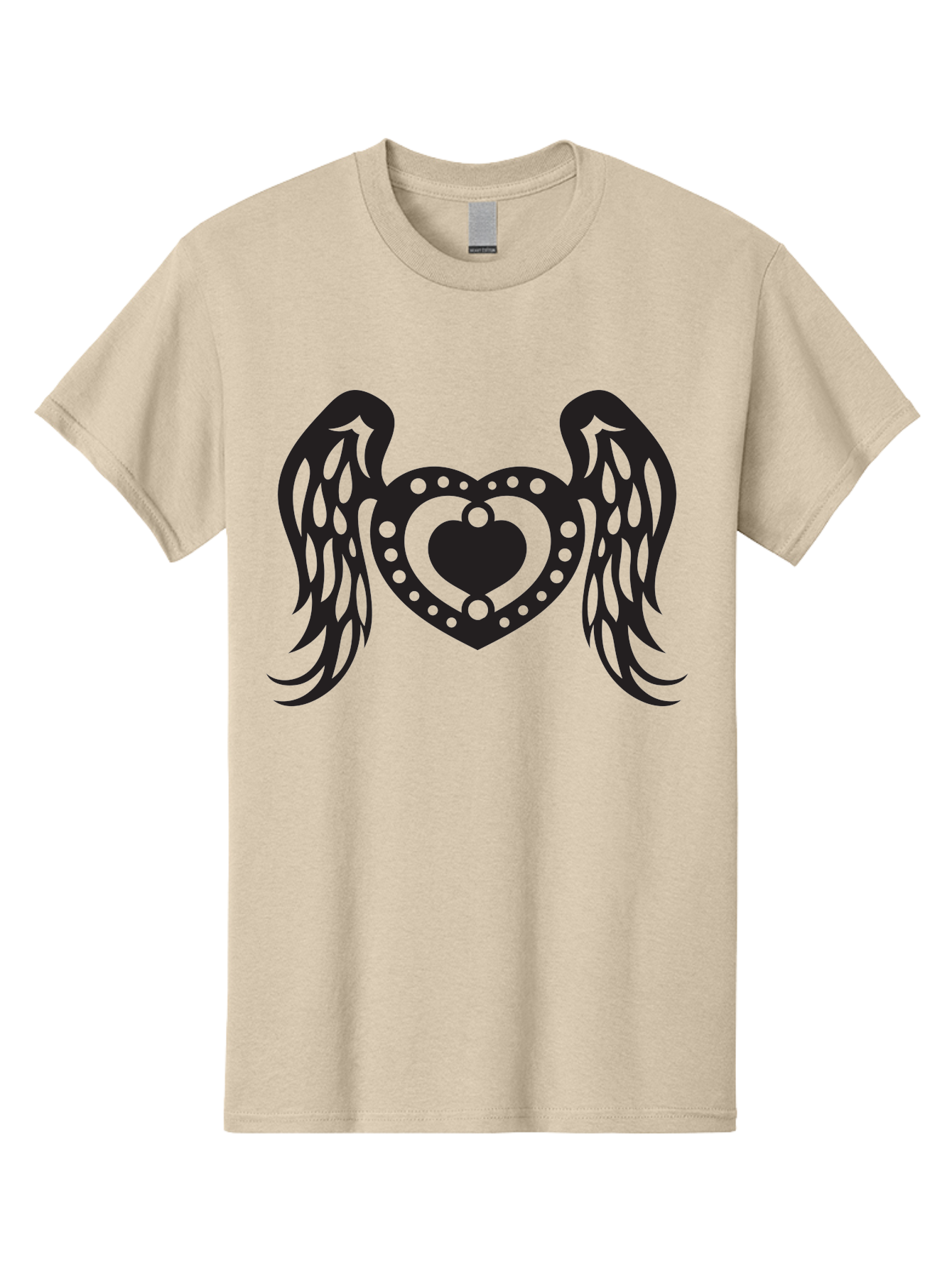 Heart-With-Wings Men'S Graphic Tee, 100% Cotton, Comfortable Casual Summer Wear, Machine Washable, Heart With Wings, Decorative Heart Design, Symbolic Heart Art, Winged Heart Illustration, Love Symbol, Heart Icon, Angel Wings, Aab287 17