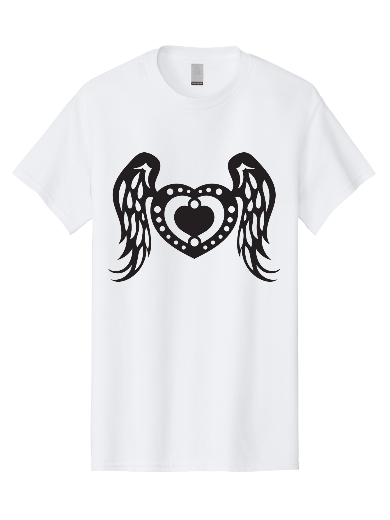 Heart-With-Wings Men'S Graphic Tee, 100% Cotton, Comfortable Casual Summer Wear, Machine Washable, Heart With Wings, Decorative Heart Design, Symbolic Heart Art, Winged Heart Illustration, Love Symbol, Heart Icon, Angel Wings, Aab287 5