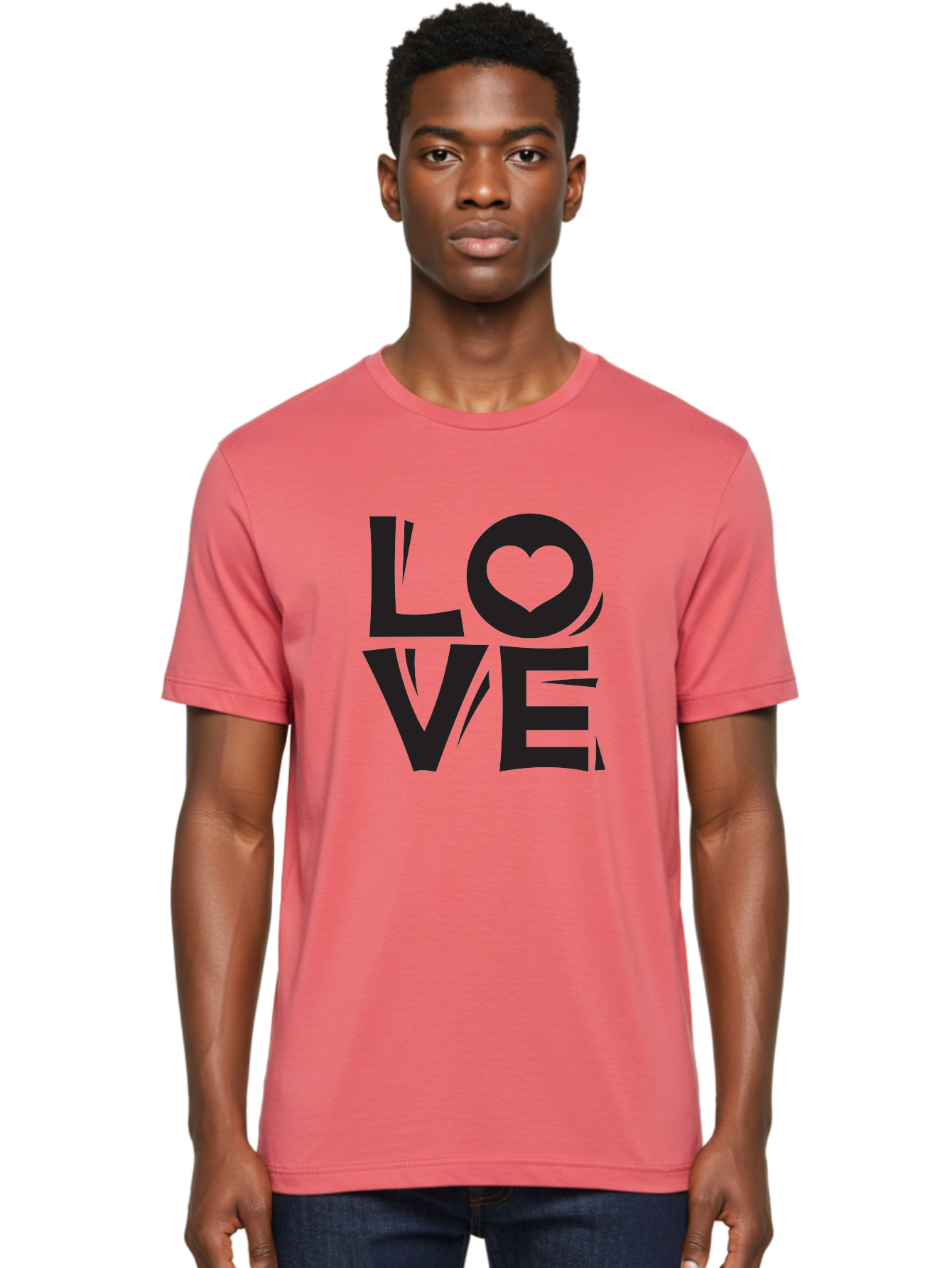 Love-1 Men'S Graphic Tee, 100% Cotton, Comfortable Casual Summer Wear, Machine Washable, Love Typography, Heart Symbol, Black Lettering, Bold Font, Quirky Design, Love Message, Abstract Art, Modern Style Aab289 18
