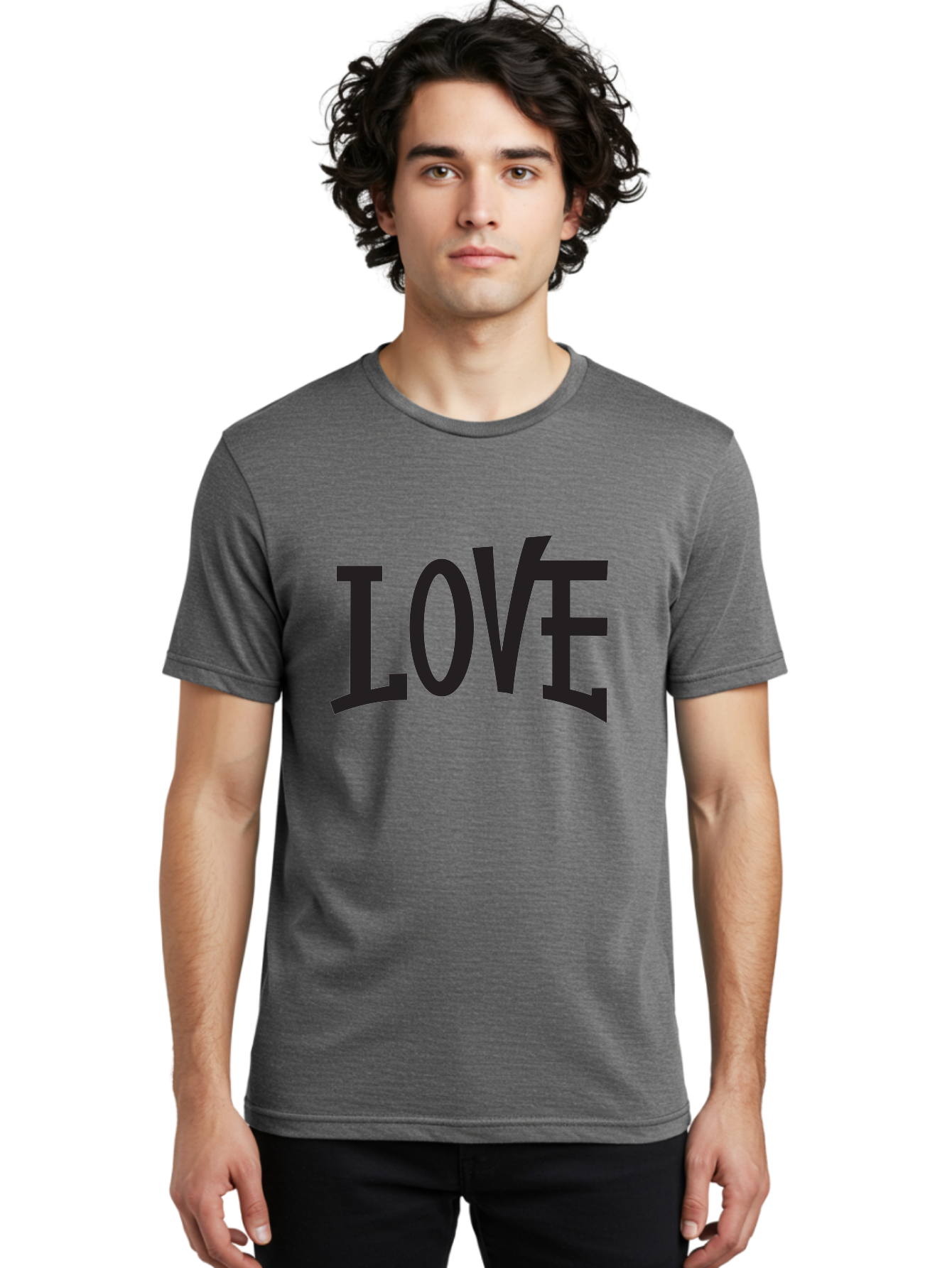 Love-2 Men'S Graphic Tee, 100% Cotton, Comfortable Casual Summer Wear, Machine Washable, Love Typography, Black Font, Bold Letters, Emotional Words, Heartfelt Expression, Love Quote, Typographic Art Aab290 22