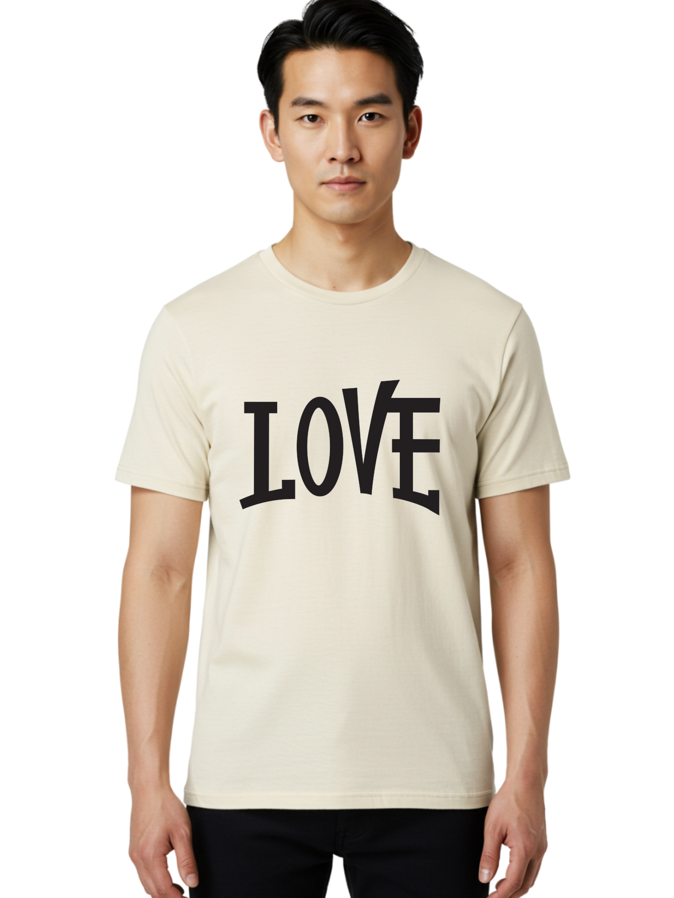 Love-2 Men'S Graphic Tee, 100% Cotton, Comfortable Casual Summer Wear, Machine Washable, Love Typography, Black Font, Bold Letters, Emotional Words, Heartfelt Expression, Love Quote, Typographic Art Aab290 14
