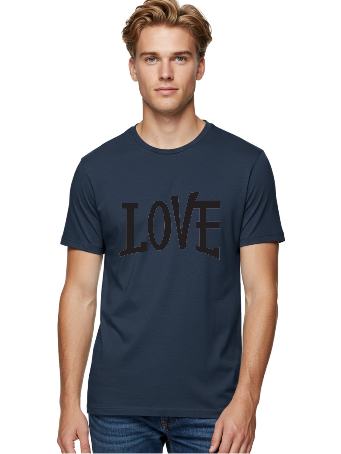 Love-2 Men'S Graphic Tee, 100% Cotton, Comfortable Casual Summer Wear, Machine Washable, Love Typography, Black Font, Bold Letters, Emotional Words, Heartfelt Expression, Love Quote, Typographic Art Aab290 10