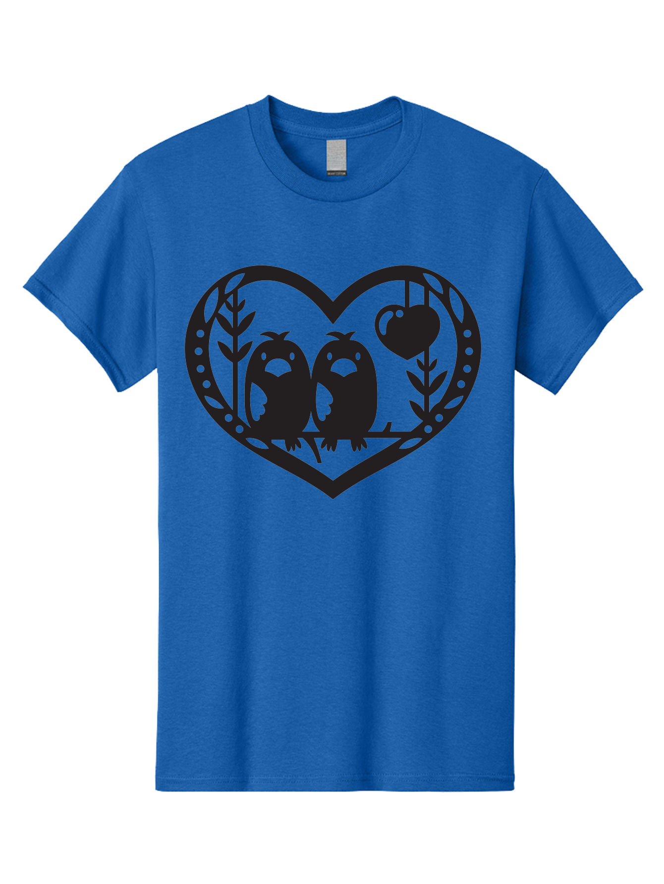Love-Birds-1 Men'S Graphic Tee, 100% Cotton, Comfortable Casual Summer Wear, Machine Washable, Pair Of Birds Perched On Branch, Heart-Shaped Frame, Love Symbolism, Decorative Design, Minimalist Style, Simple Shapes, Cute Illustration, Aab291 27