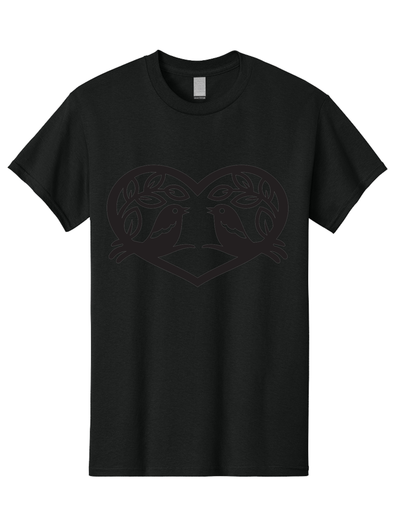 Love-Birds-Heart Men'S Graphic Tee, 100% Cotton, Comfortable Casual Summer Wear, Machine Washable, Love Birds, Heart Shape, Leafy Branches, Couple Birds, Tender Moment, Symbol Of Love, Peaceful Scene, Nature-Inspired Art Aab292 7