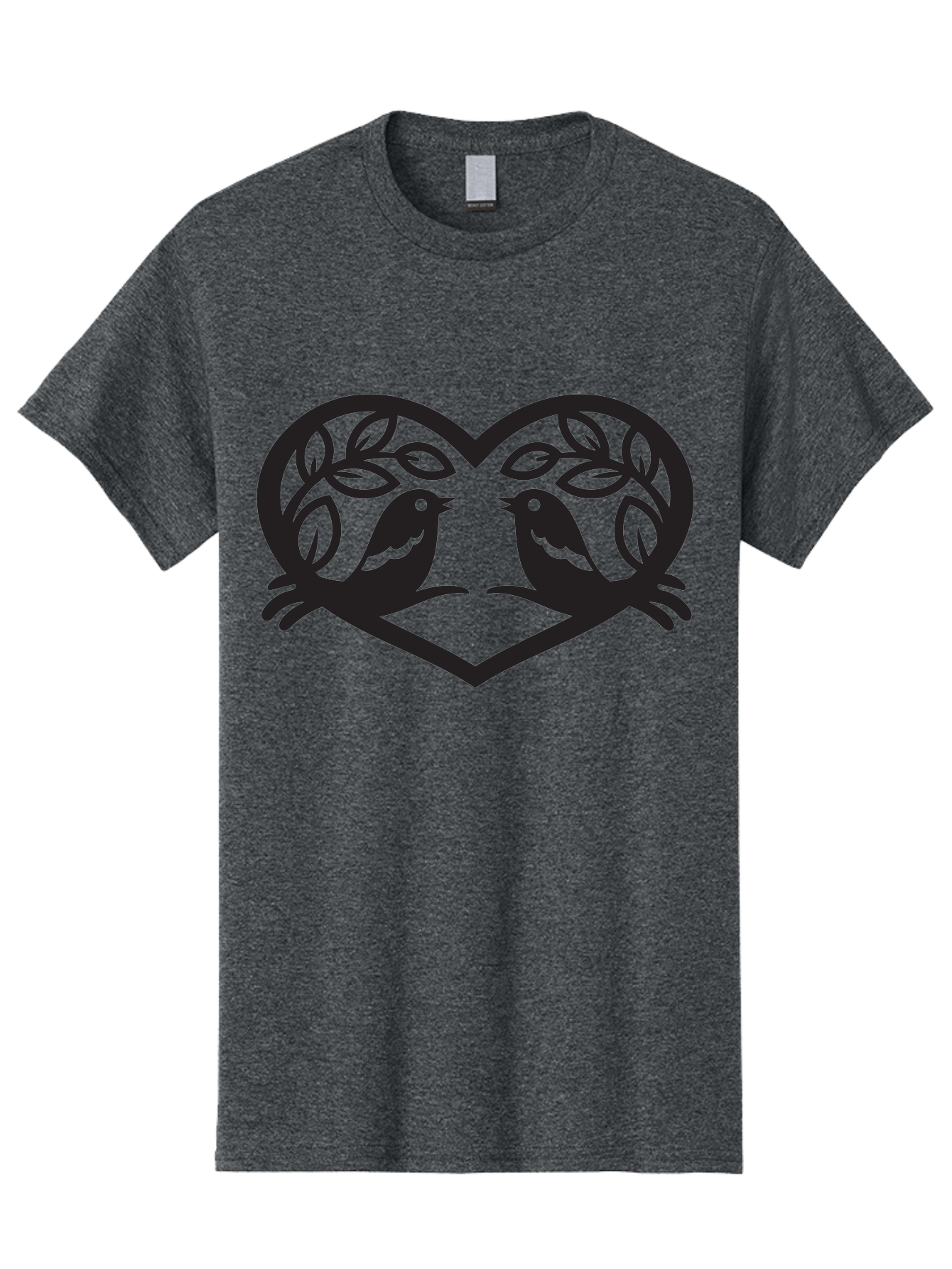 Love-Birds-Heart Men'S Graphic Tee, 100% Cotton, Comfortable Casual Summer Wear, Machine Washable, Love Birds, Heart Shape, Leafy Branches, Couple Birds, Tender Moment, Symbol Of Love, Peaceful Scene, Nature-Inspired Art Aab292 29