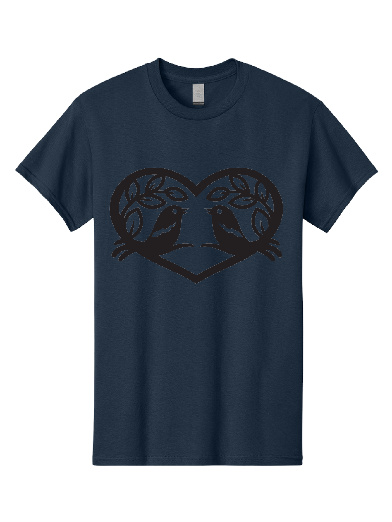Love-Birds-Heart Men'S Graphic Tee, 100% Cotton, Comfortable Casual Summer Wear, Machine Washable, Love Birds, Heart Shape, Leafy Branches, Couple Birds, Tender Moment, Symbol Of Love, Peaceful Scene, Nature-Inspired Art Aab292 27