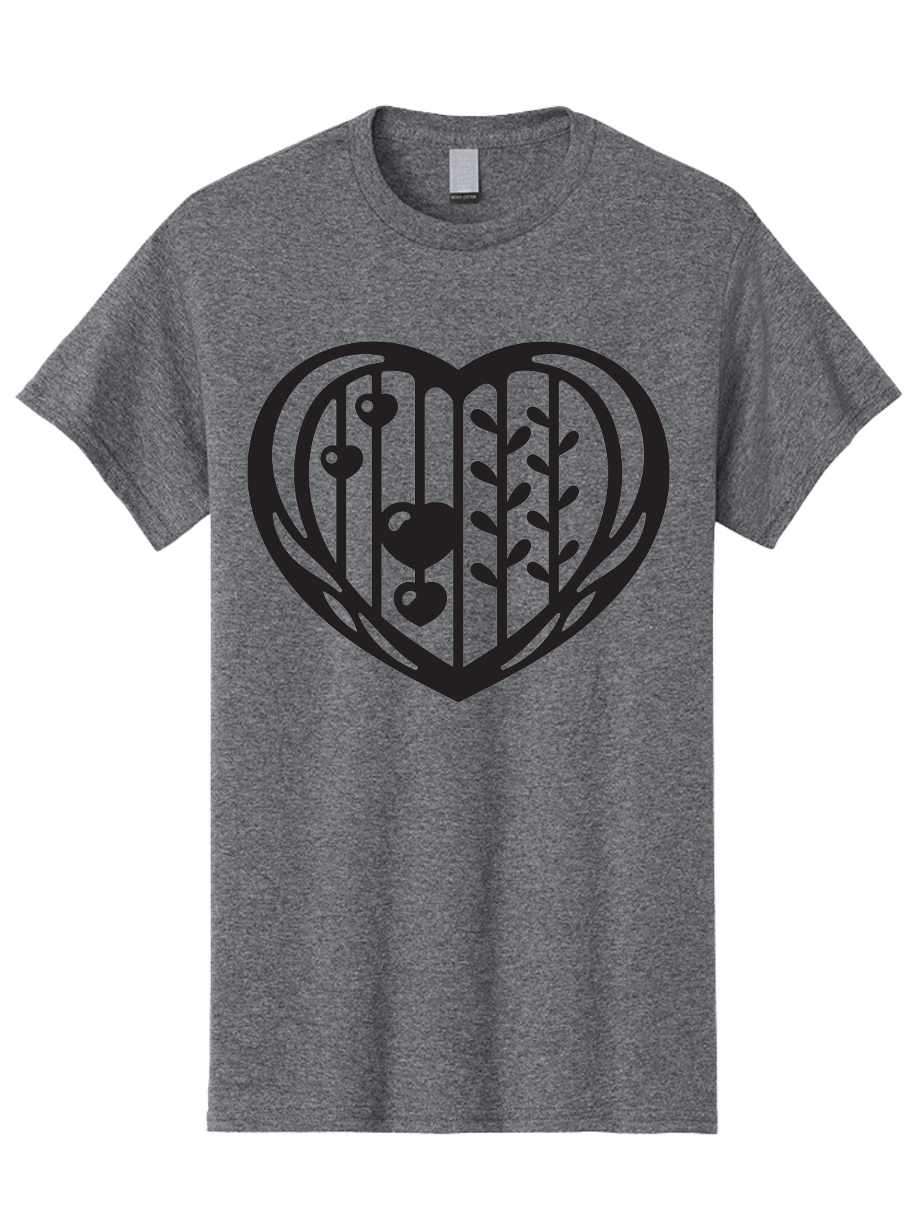 Mobile-Cage-Heart Men'S Graphic Tee, 100% Cotton, Comfortable Casual Summer Wear, Machine Washable, Heart-Shaped Cage, Bird Trapped, Love Symbol, Restricted Freedom, Emotional Confinement, Symbol Of Love, Heart, Birdcage Aab295 23