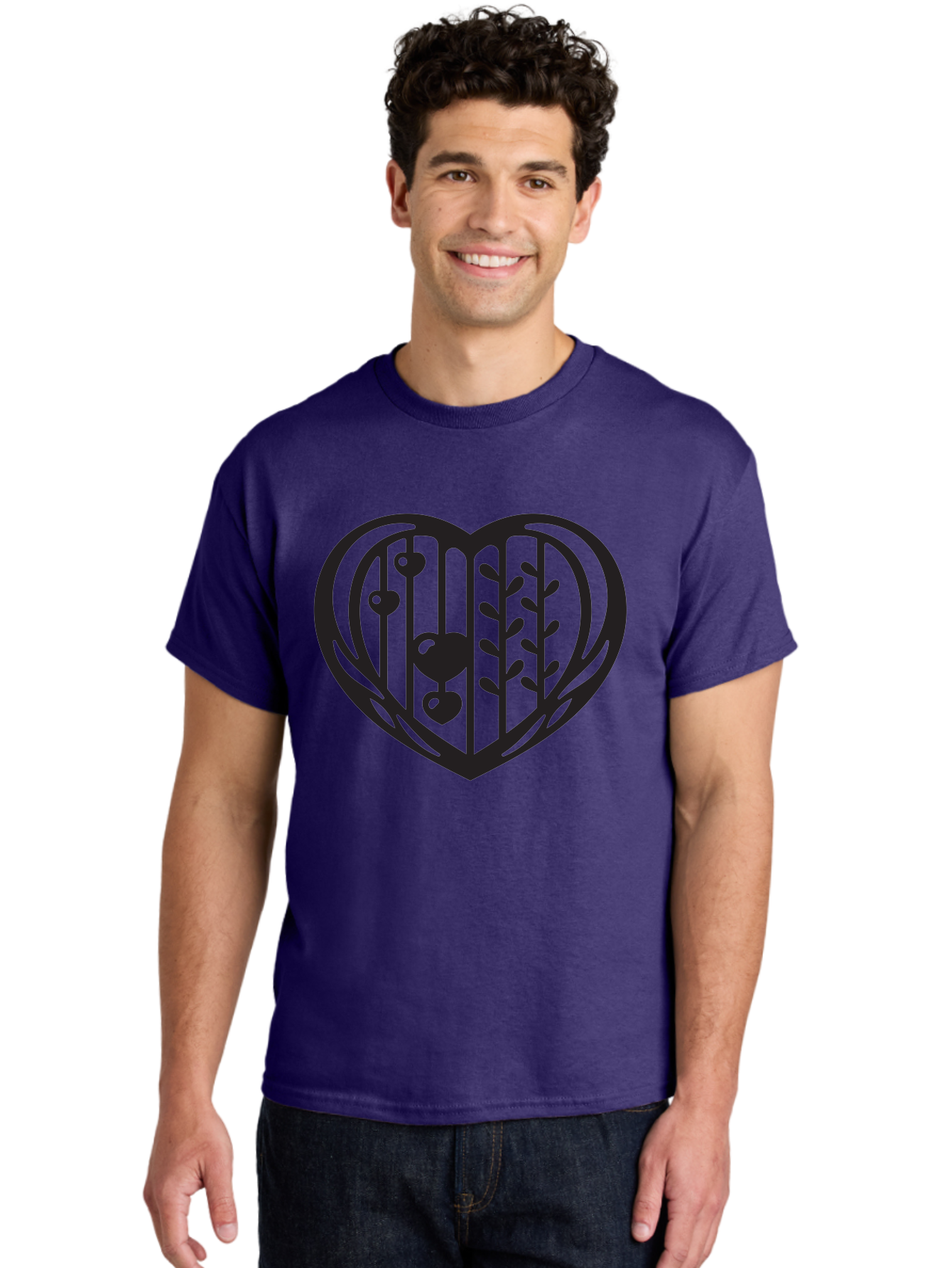 Mobile-Cage-Heart Men'S Graphic Tee, 100% Cotton, Comfortable Casual Summer Wear, Machine Washable, Heart-Shaped Cage, Bird Trapped, Love Symbol, Restricted Freedom, Emotional Confinement, Symbol Of Love, Heart, Birdcage Aab295 18