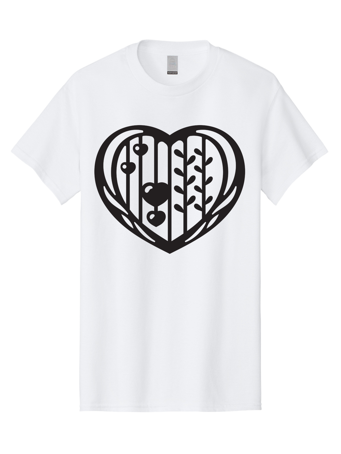 Mobile-Cage-Heart Men'S Graphic Tee, 100% Cotton, Comfortable Casual Summer Wear, Machine Washable, Heart-Shaped Cage, Bird Trapped, Love Symbol, Restricted Freedom, Emotional Confinement, Symbol Of Love, Heart, Birdcage Aab295 3