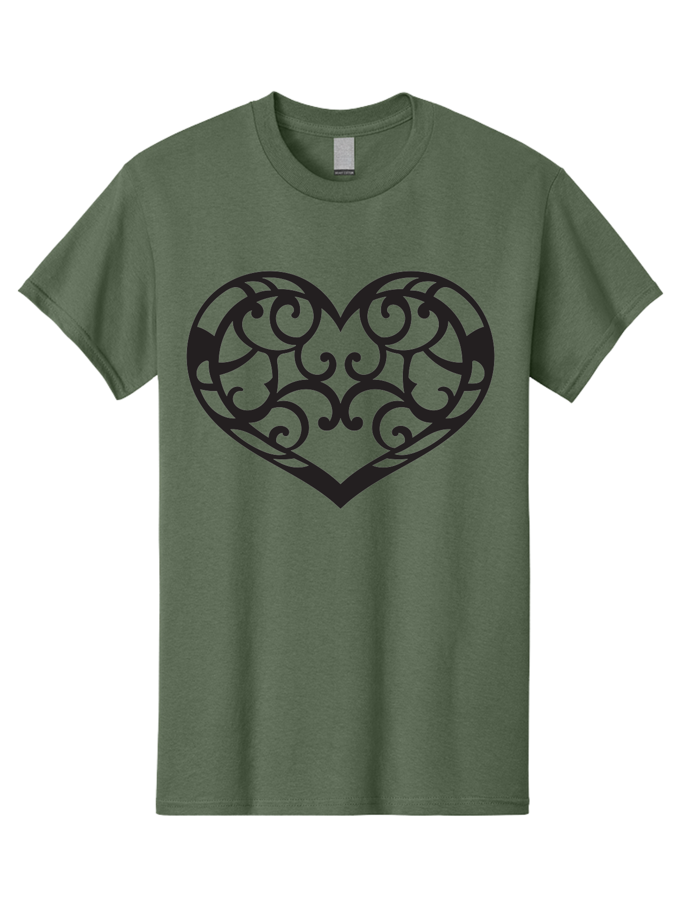 Ornate-Heart Men'S Graphic Tee, 100% Cotton, Comfortable Casual Summer Wear, Machine Washable, Ornate Heart Design, Swirling Patterns, Intricate Details, Symbolic Love, Decorative Art, Valentines Day Theme, Filigree Heart Aab296 21