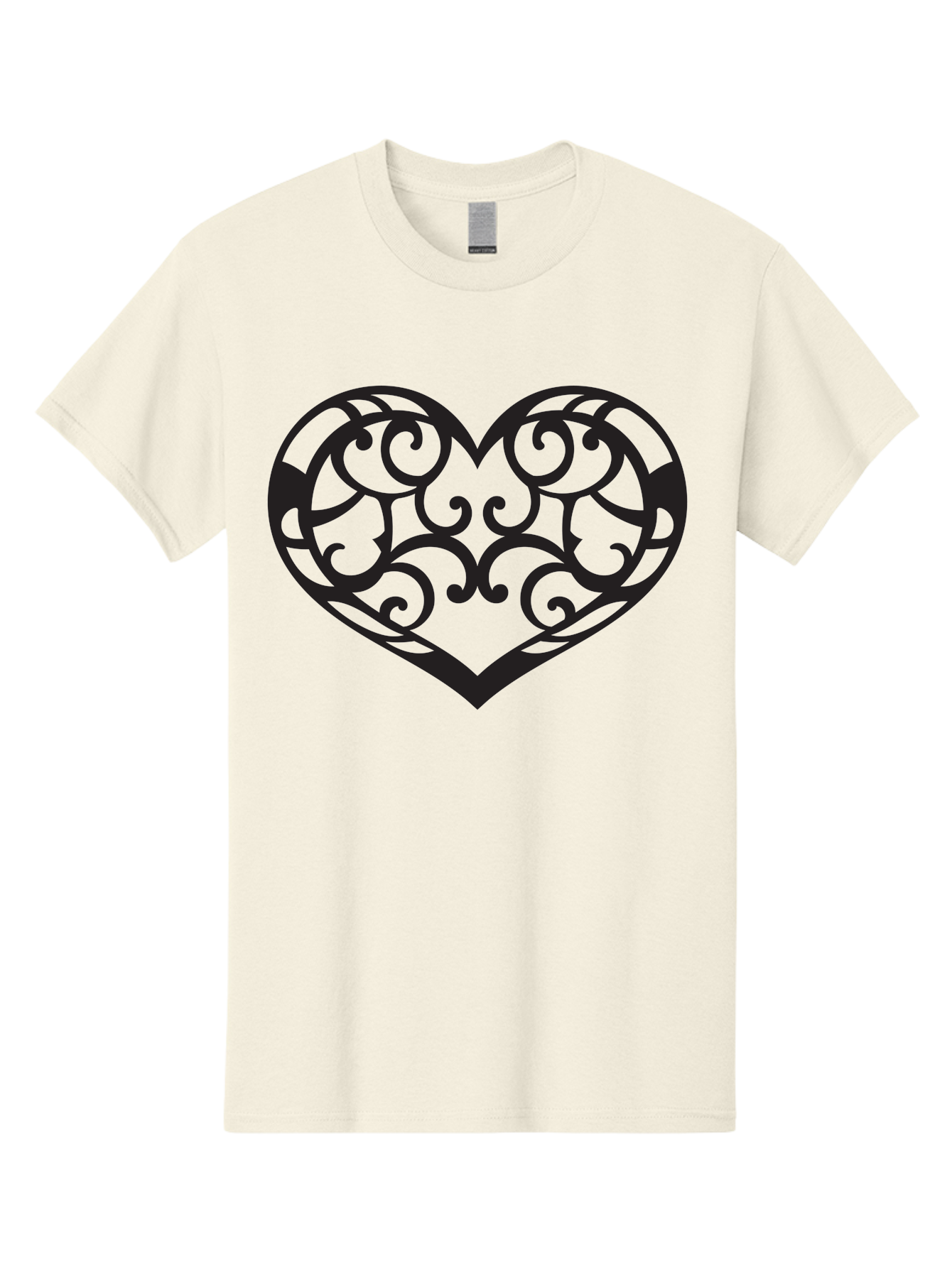Ornate-Heart Men'S Graphic Tee, 100% Cotton, Comfortable Casual Summer Wear, Machine Washable, Ornate Heart Design, Swirling Patterns, Intricate Details, Symbolic Love, Decorative Art, Valentines Day Theme, Filigree Heart Aab296 17