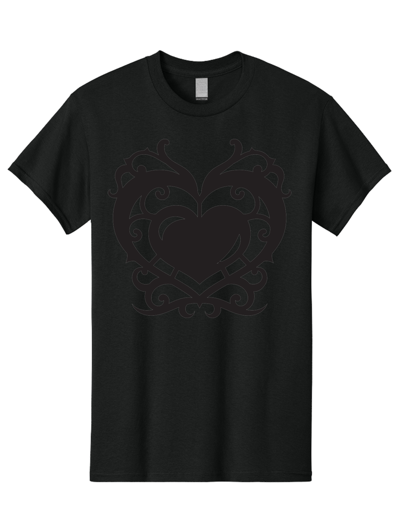 Tribal-Heart Men'S Graphic Tee, 100% Cotton, Comfortable Casual Summer Wear, Machine Washable, Heart Symbol, Decorative Heart, Gothic Design, Intricate Patterns, Filigree Art, Symbolic Love, Ornate Details, Heart Shape, Elegant Design, Aab300 7