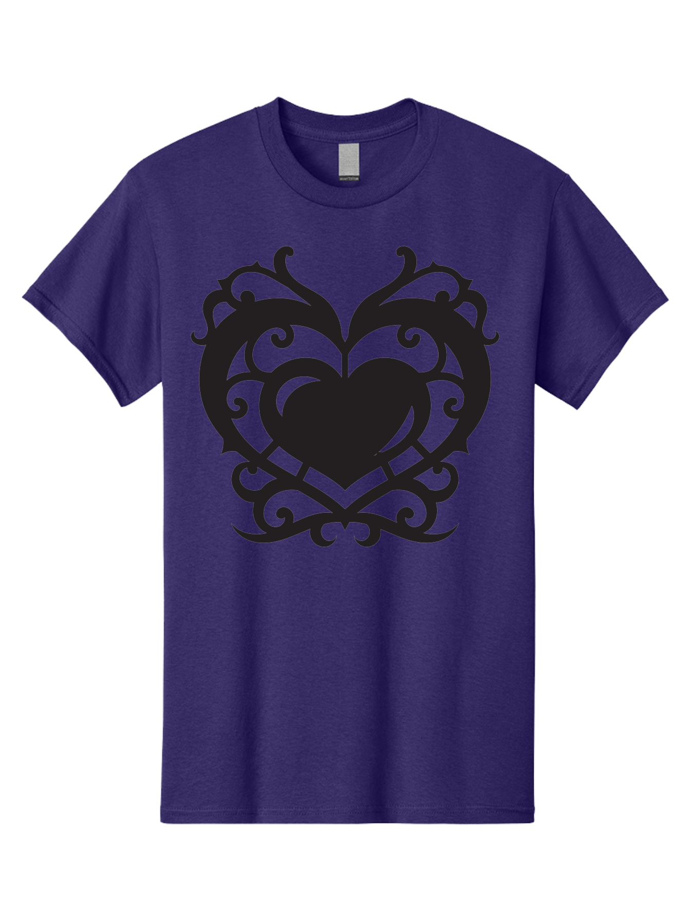 Tribal-Heart Men'S Graphic Tee, 100% Cotton, Comfortable Casual Summer Wear, Machine Washable, Heart Symbol, Decorative Heart, Gothic Design, Intricate Patterns, Filigree Art, Symbolic Love, Ornate Details, Heart Shape, Elegant Design, Aab300 29