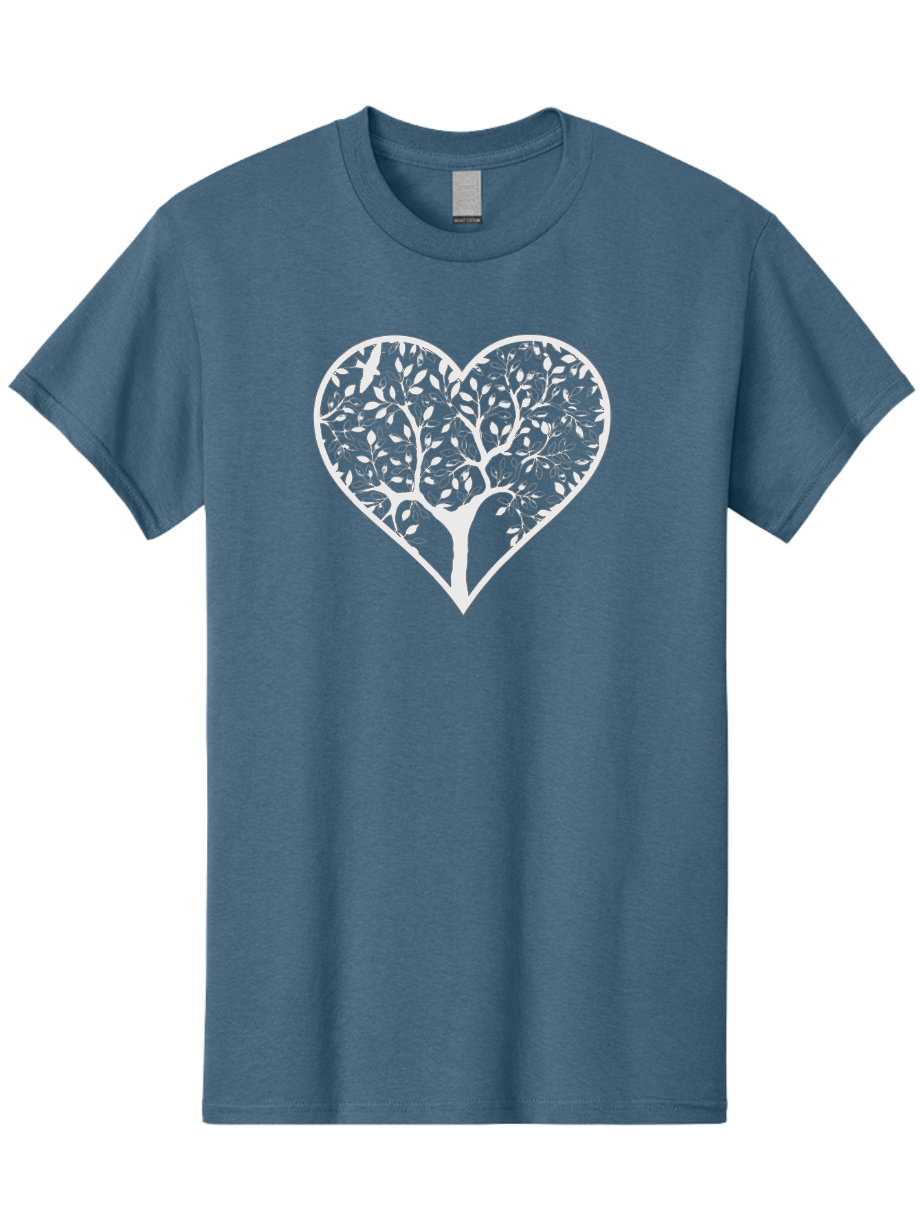 Tree-In-Heart Men'S Graphic Tee, 100% Cotton, Comfortable Casual Summer Wear, Machine Washable, Heart Shaped Tree, Leafy Branches, Symbolic Illustration, Minimalist Design, Love And Nature, Eco Friendly Art, Tree Of Life, Heart Outline Aab305 29