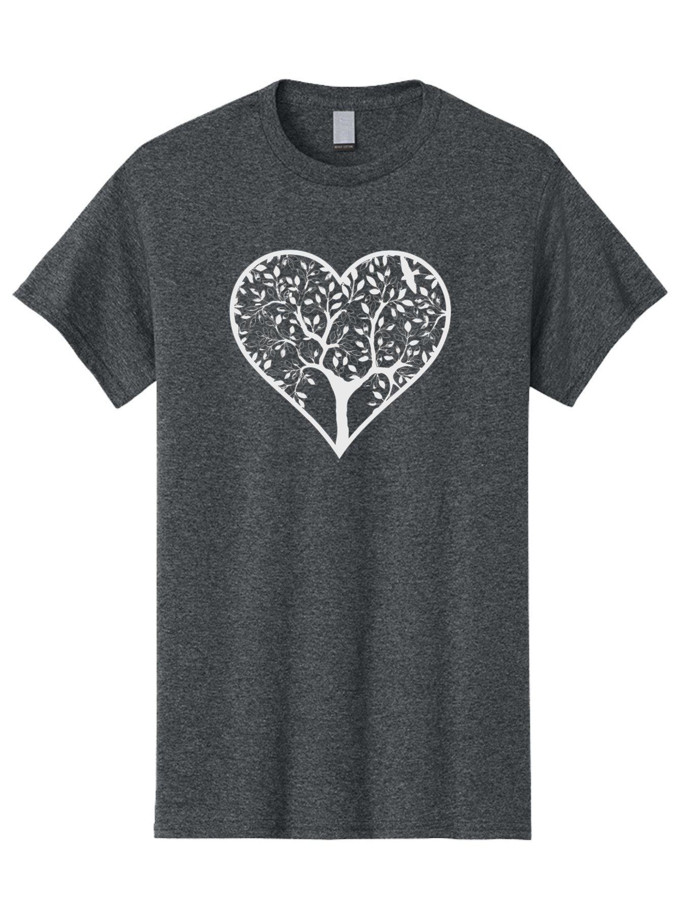 Tree-Of-Life-Heart Men'S Graphic Tee, 100% Cotton, Comfortable Casual Summer Wear, Machine Washable, Tree In Heart Shape, Leafy Branches, Symbolic Art, Love And Nature, Heart-Shaped Tree, Intricate Design, Symbolic Representation, Aab308 23