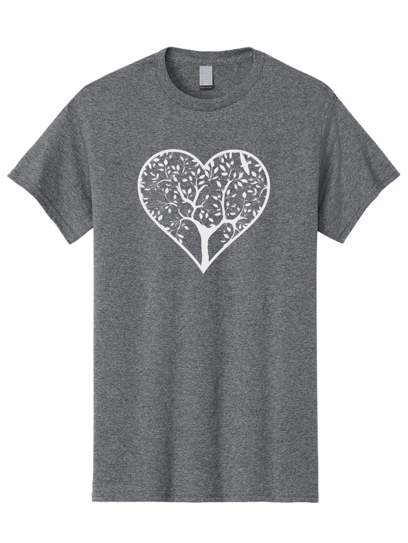 Tree-Of-Life-Heart Men'S Graphic Tee, 100% Cotton, Comfortable Casual Summer Wear, Machine Washable, Tree In Heart Shape, Leafy Branches, Symbolic Art, Love And Nature, Heart-Shaped Tree, Intricate Design, Symbolic Representation, Aab308 19