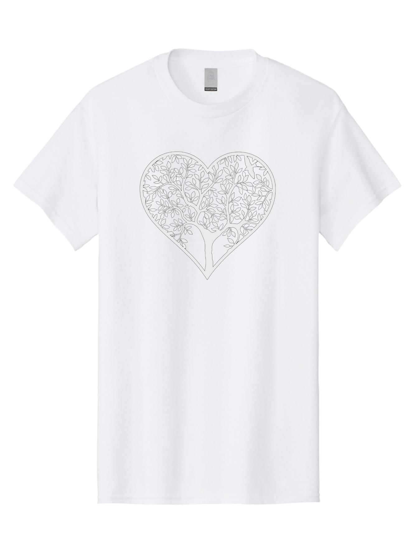 Tree-Of-Life-Heart Men'S Graphic Tee, 100% Cotton, Comfortable Casual Summer Wear, Machine Washable, Tree In Heart Shape, Leafy Branches, Symbolic Art, Love And Nature, Heart-Shaped Tree, Intricate Design, Symbolic Representation, Aab308 17