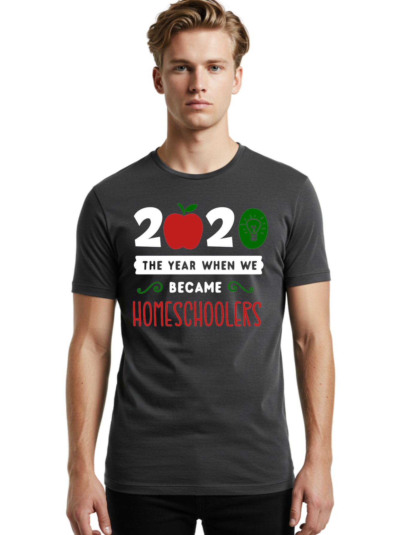 2020-The-Year-When-We-Became-Homeschoolers-2 Men'S Graphic Tee, 100% Cotton, Comfortable Casual Summer Wear, Machine Washable, Homeschooling, 2020, Year Of Change, Education, Learning At Home, Homeschoolers, New Normal, Covid-19 Impact, Aab310 26