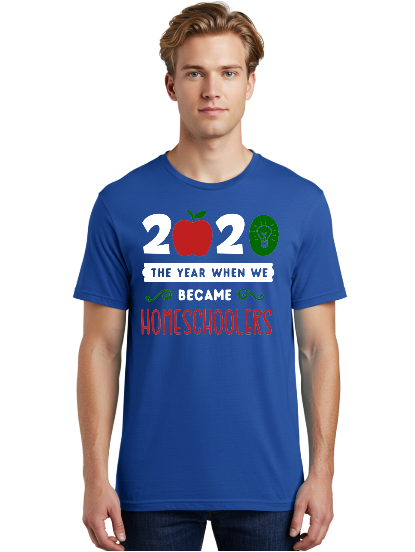 2020-The-Year-When-We-Became-Homeschoolers-2 Men'S Graphic Tee, 100% Cotton, Comfortable Casual Summer Wear, Machine Washable, Homeschooling, 2020, Year Of Change, Education, Learning At Home, Homeschoolers, New Normal, Covid-19 Impact, Aab310 6