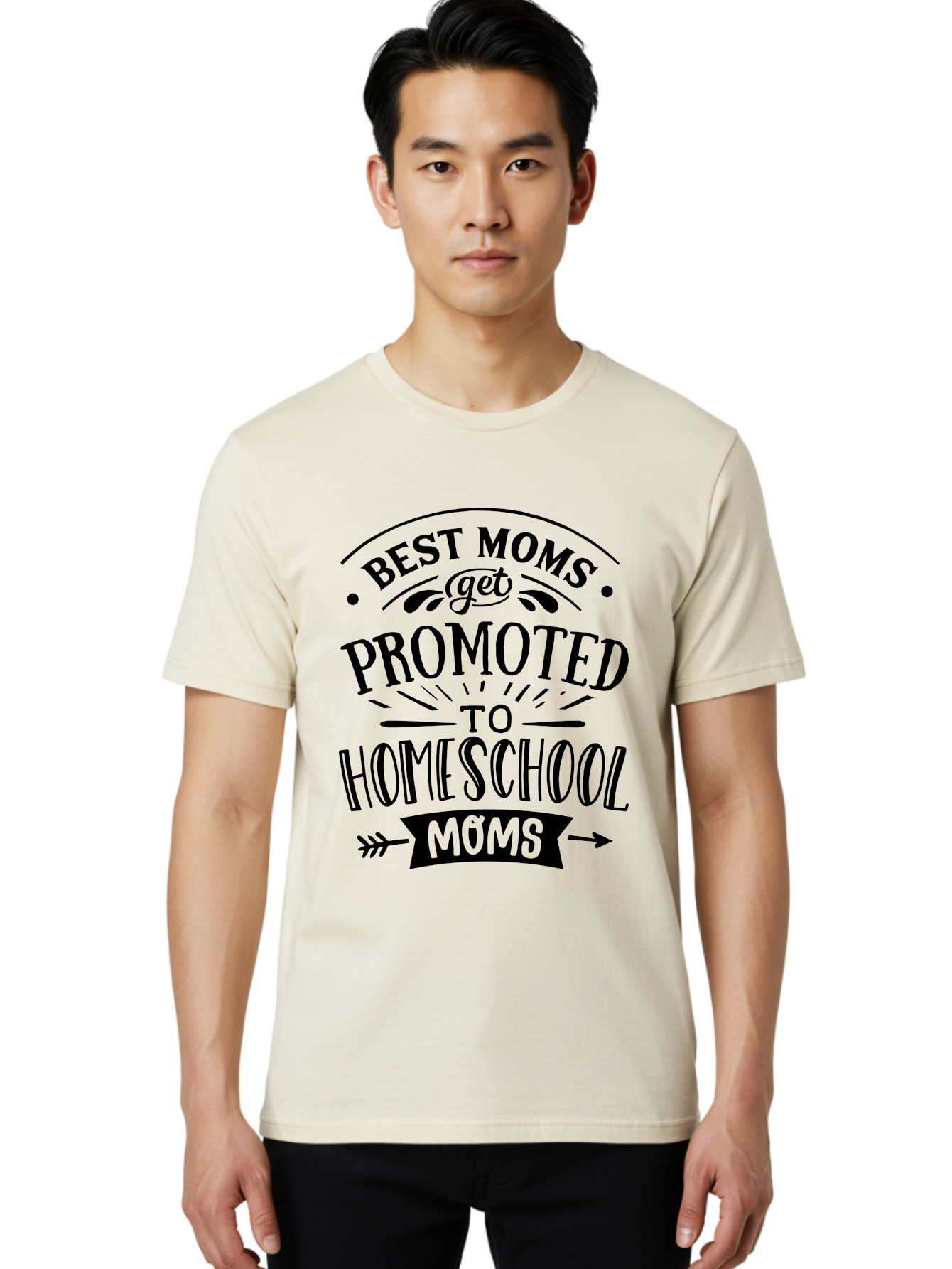 Best-Moms-Get-Promoted-To-Homeschool-Moms-1 Men'S Graphic Tee, 100% Cotton, Comfortable Casual Summer Wear, Machine Washable, Homeschool Mom, Best Mom, Parenting Humor, Educational Mom, Homeschooling Mom, Mother'S Day Gift, Mom'S Promotion, Aab320 24