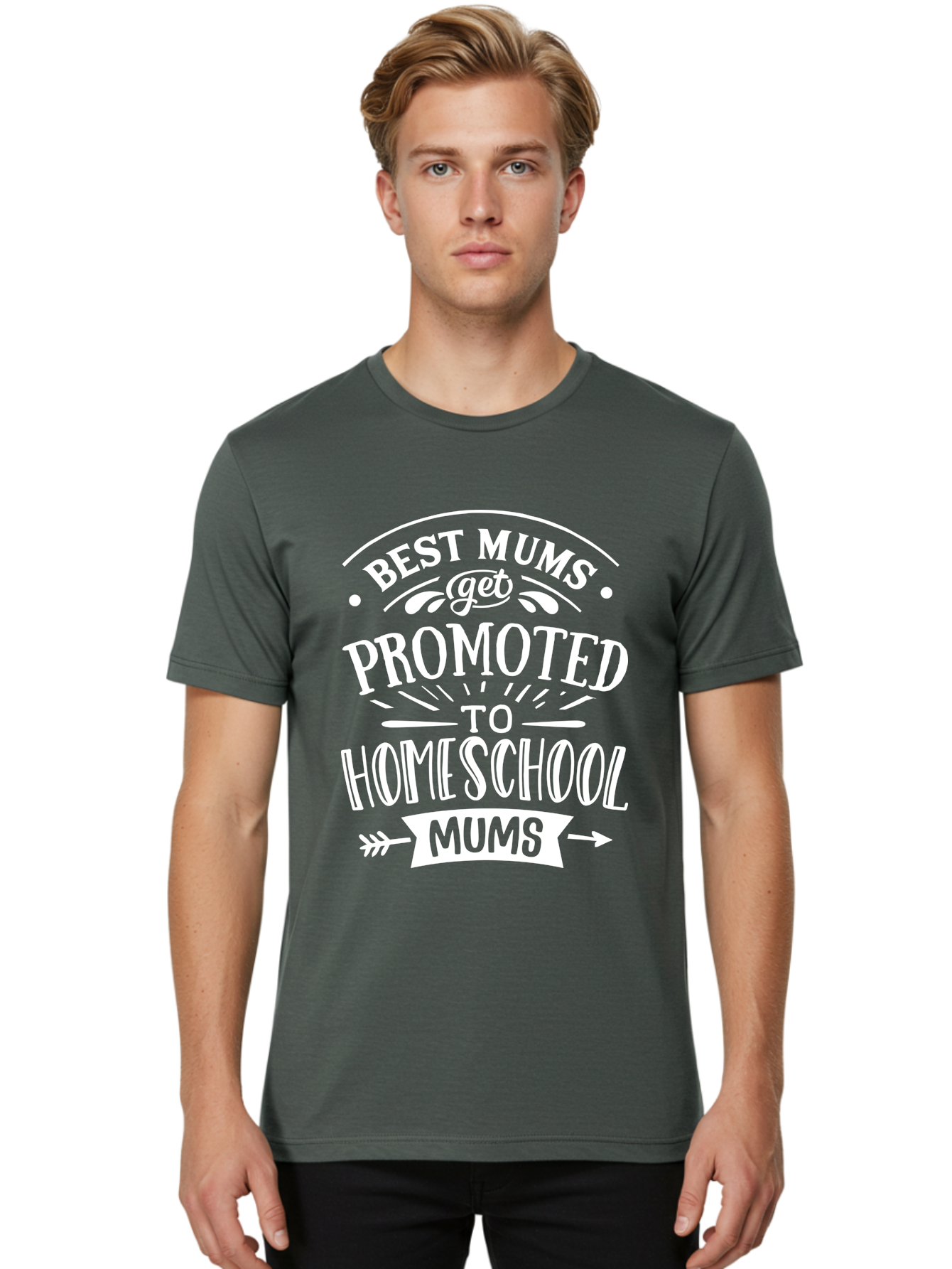 Best-Mums-Get-Promoted-To-Homeschool-Mums Men'S Graphic Tee, 100% Cotton, Comfortable Casual Summer Wear, Machine Washable, Homeschool Mums, Best Mums, Promotion, Parenting, Education, Homeschooling, Mom Life, Motherhood, Funny Quote, Aab322 4