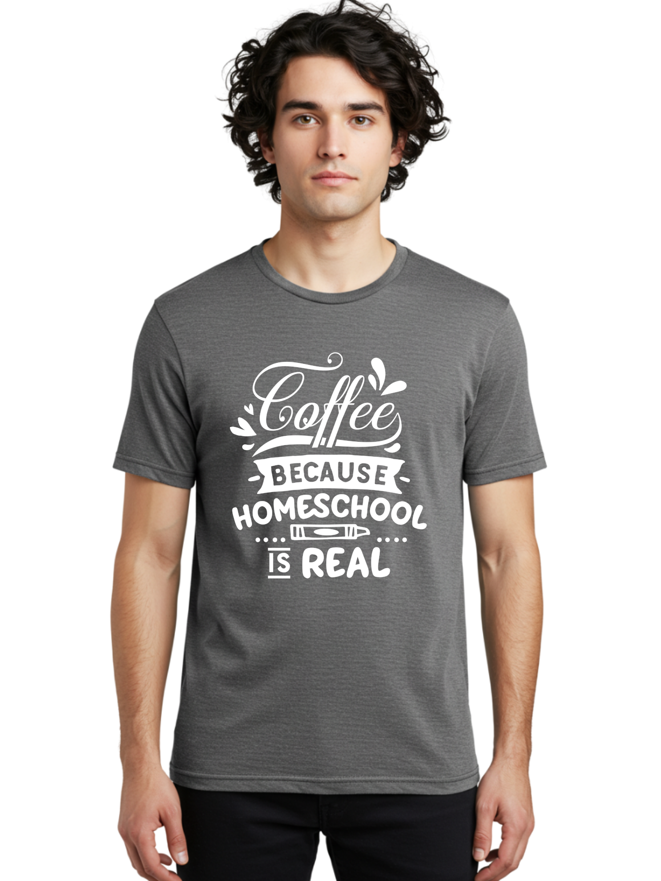 Coffee-Because-Homeschool-Is-Real-1 Men'S Graphic Tee, 100% Cotton, Comfortable Casual Summer Wear, Machine Washable, Homeschooling, Coffee Humor, Parenting Joke, Educational Quote, Teacher Humor, Coffee Lover, Homeschool Mom, Funny Saying Aab324 12
