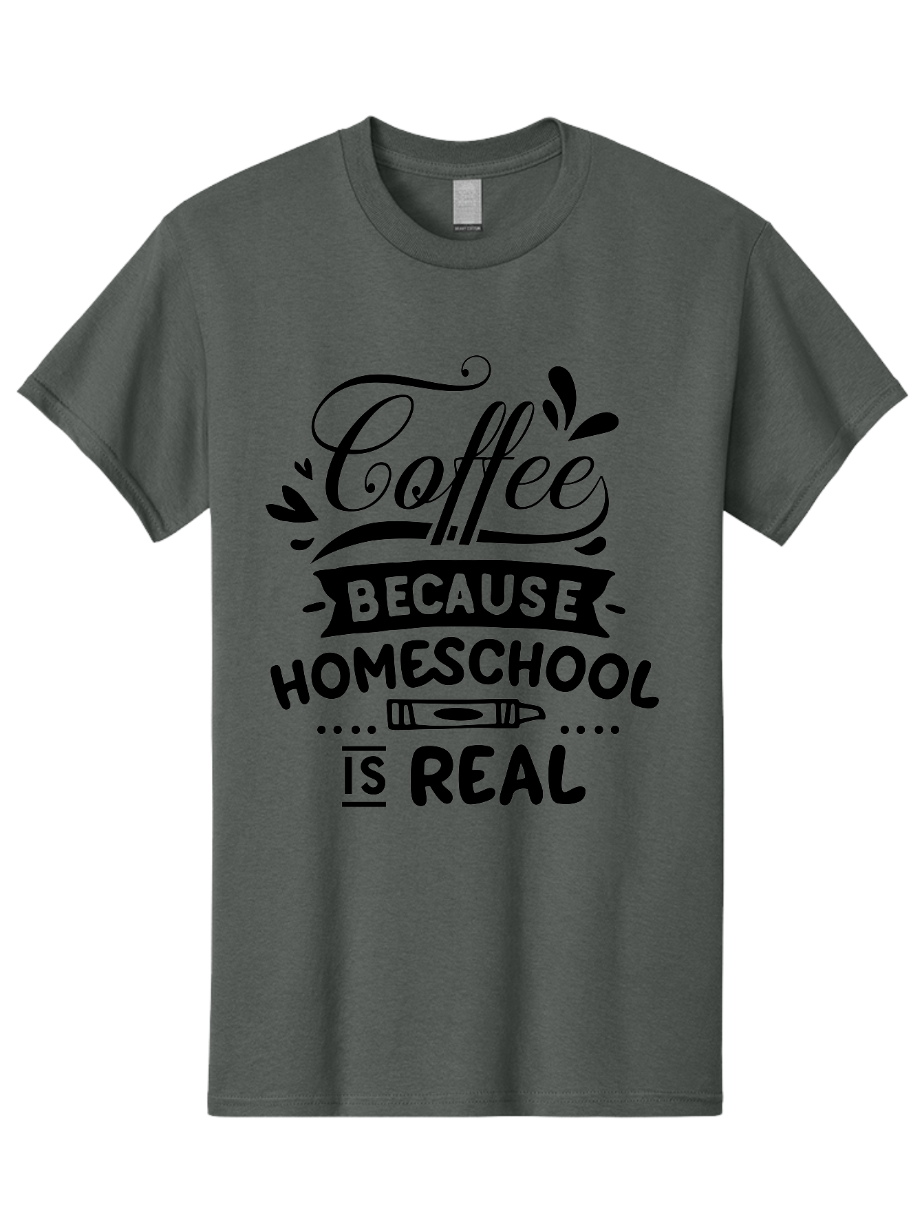 Coffee-Because-Homeschool-Is-Real Men'S Graphic Tee, 100% Cotton, Comfortable Casual Summer Wear, Machine Washable, Homeschooling Humor, Coffee Humor, Funny Quote, Homeschool Mom Quote, Coffee Lover Gift, Teacher Gift, Classroom Humor, Aab325 13