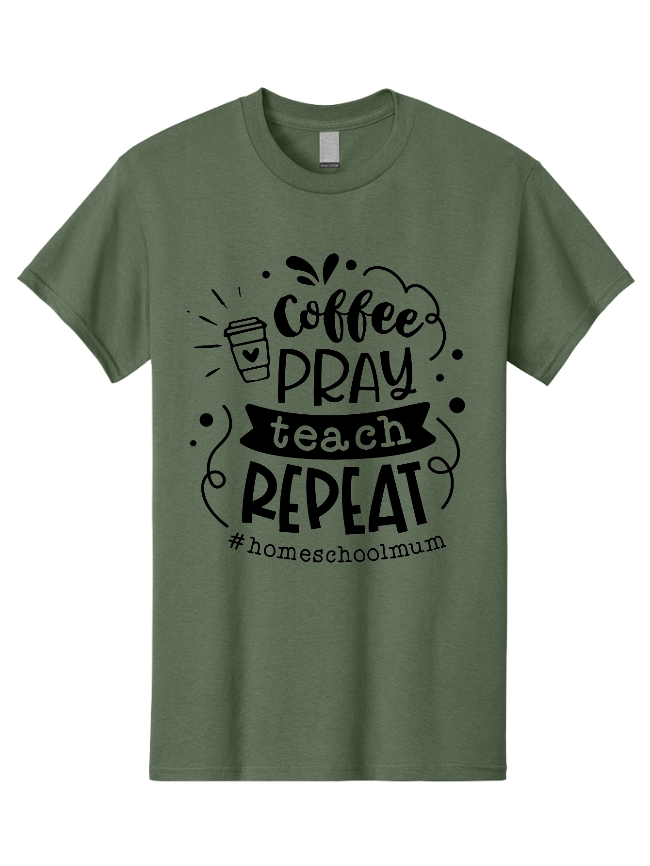Coffee-Pray-Teach-Repeat-2 Men'S Graphic Tee, 100% Cotton, Comfortable Casual Summer Wear, Machine Washable, Homeschool Mom, Inspirational Quote, Coffee Lover, Teaching Quote, Homeschooling, Parenting, Motivational Phrase, Coffee Cup Aab327 15