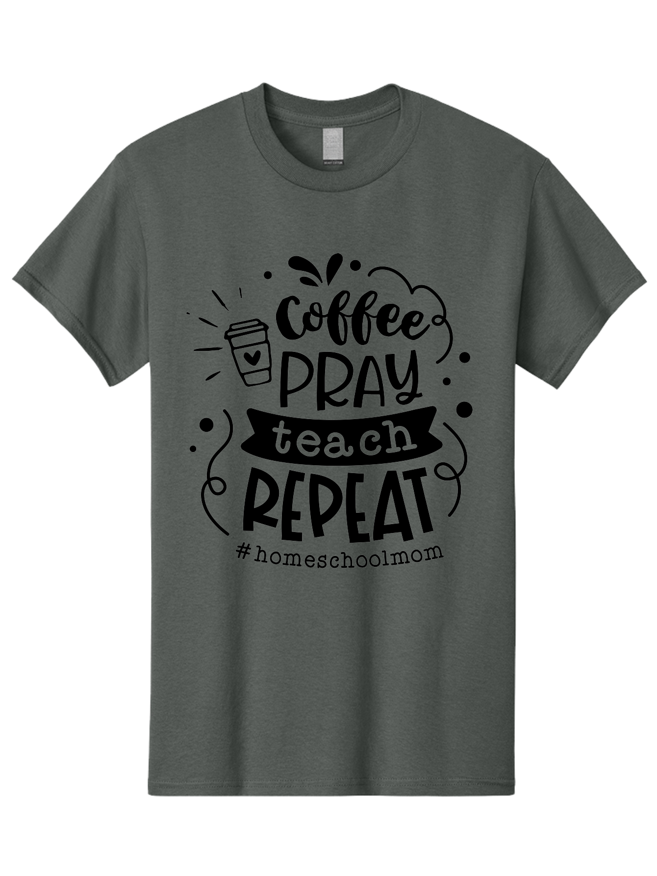 Coffee-Pray-Teach-Repeat-3 Men'S Graphic Tee, 100% Cotton, Comfortable Casual Summer Wear, Machine Washable, Homeschool Mom Quote, Inspirational Quote, Teacher Humor, Coffee Lover, Teaching Mantra, Homeschooling, Education, Motivational Quote, Aab328 9