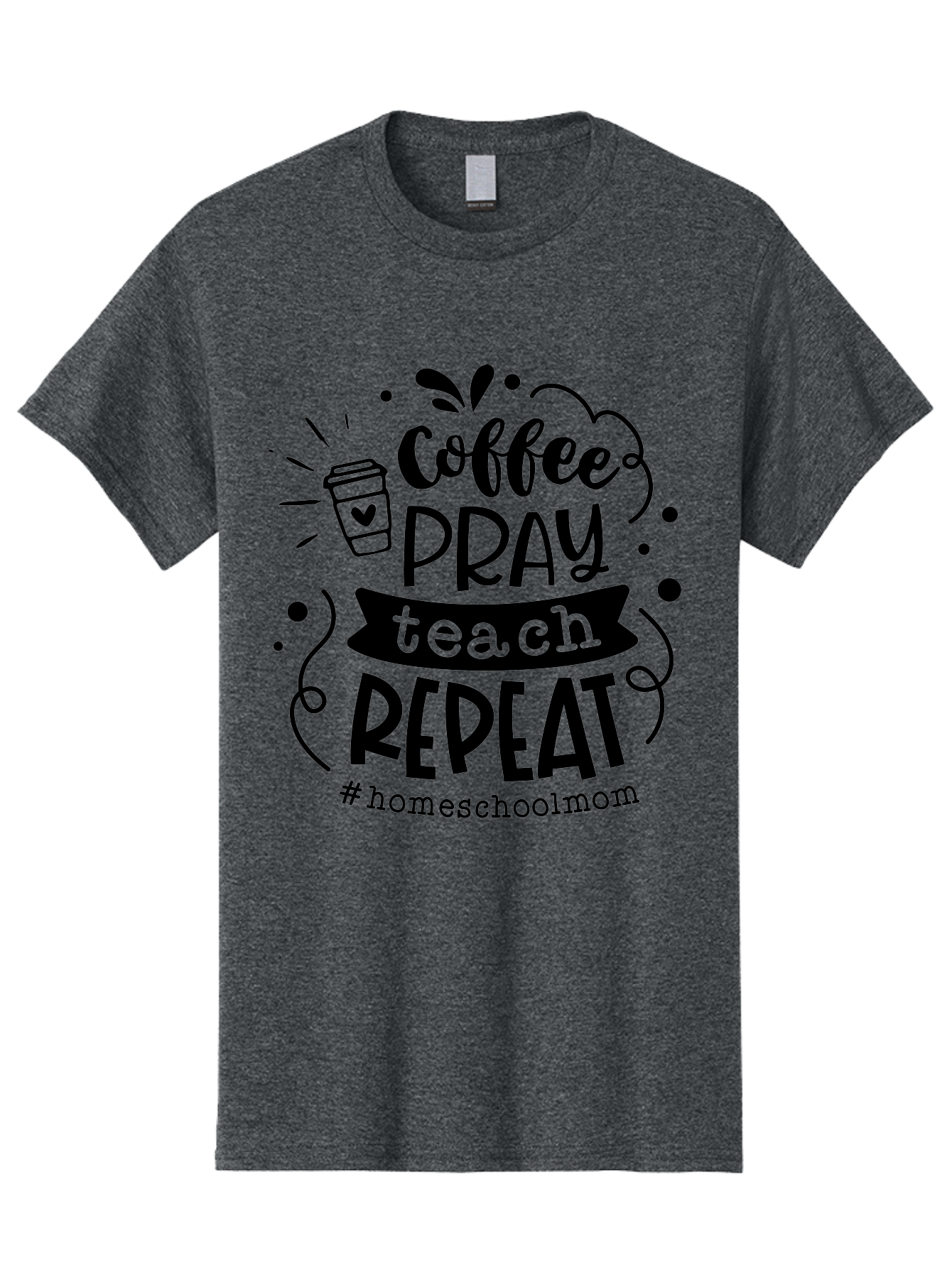 Coffee-Pray-Teach-Repeat-3 Men'S Graphic Tee, 100% Cotton, Comfortable Casual Summer Wear, Machine Washable, Homeschool Mom Quote, Inspirational Quote, Teacher Humor, Coffee Lover, Teaching Mantra, Homeschooling, Education, Motivational Quote, Aab328 17
