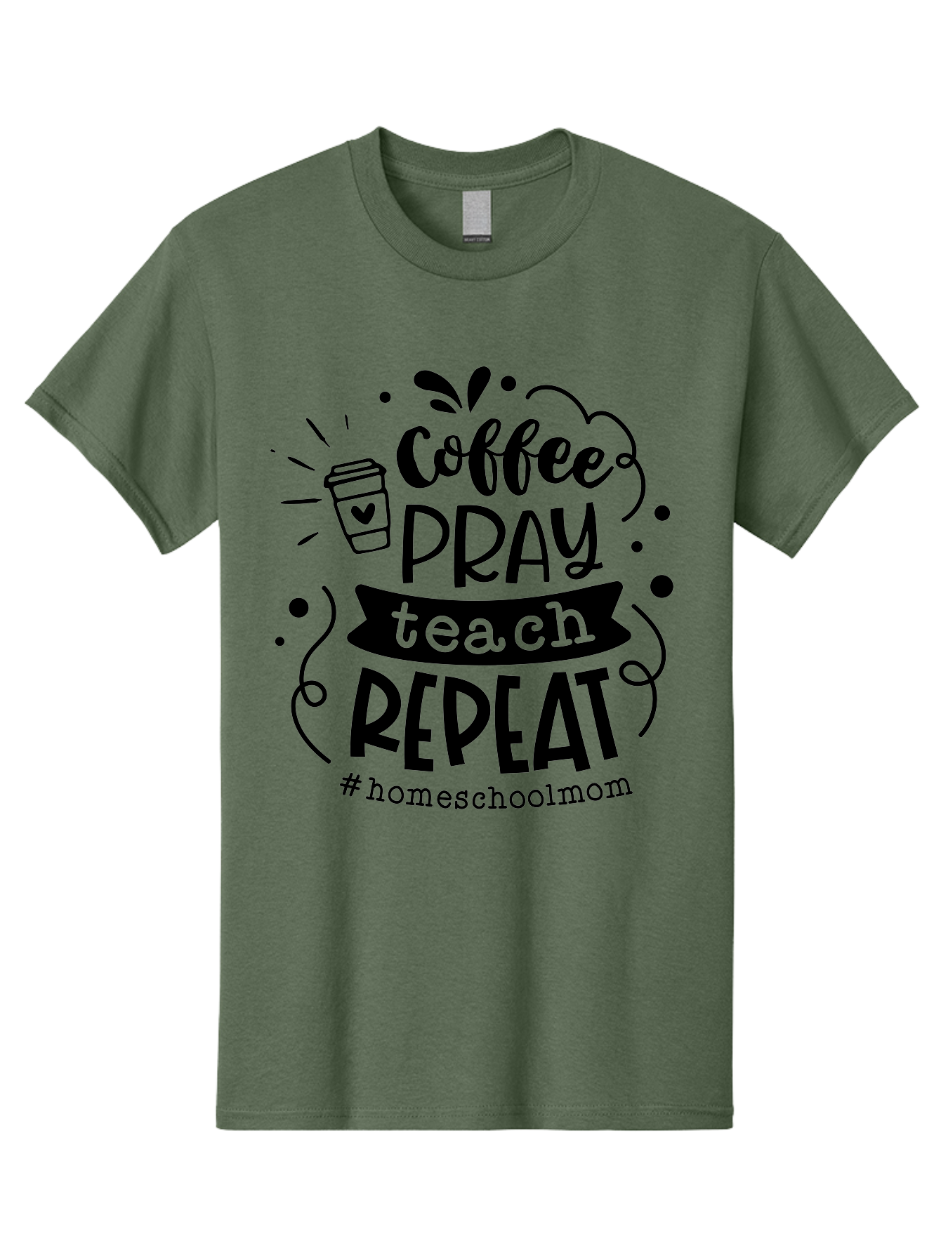 Coffee-Pray-Teach-Repeat-3 Men'S Graphic Tee, 100% Cotton, Comfortable Casual Summer Wear, Machine Washable, Homeschool Mom Quote, Inspirational Quote, Teacher Humor, Coffee Lover, Teaching Mantra, Homeschooling, Education, Motivational Quote, Aab328 5