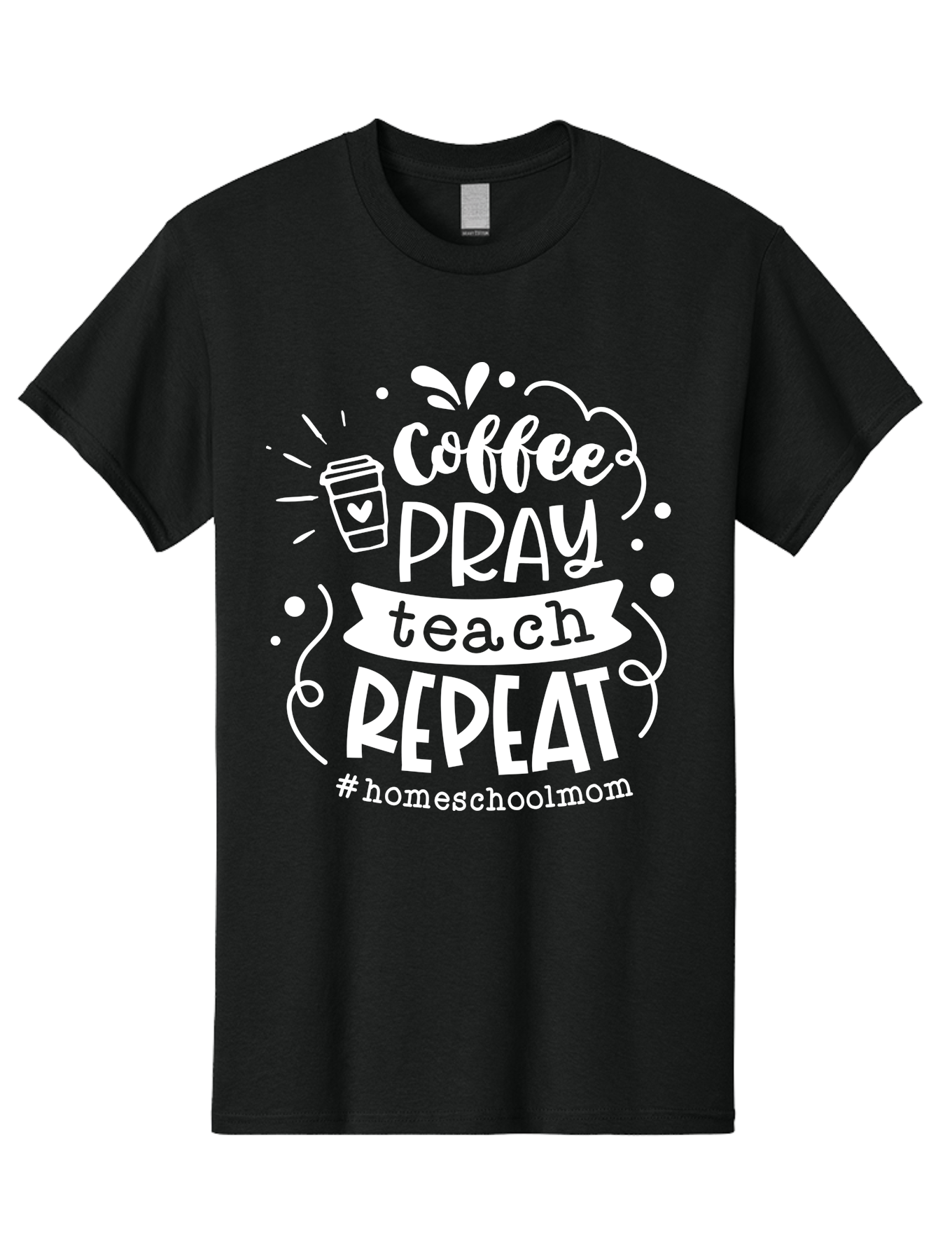 Coffee-Pray-Teach-Repeat Men'S Graphic Tee, 100% Cotton, Comfortable Casual Summer Wear, Machine Washable, Homeschool Mom, Coffee Lover, Teaching Inspiration, Homeschooling Life, Parenting Mantra, Daily Routine, Motivational Quote, Aab329 15