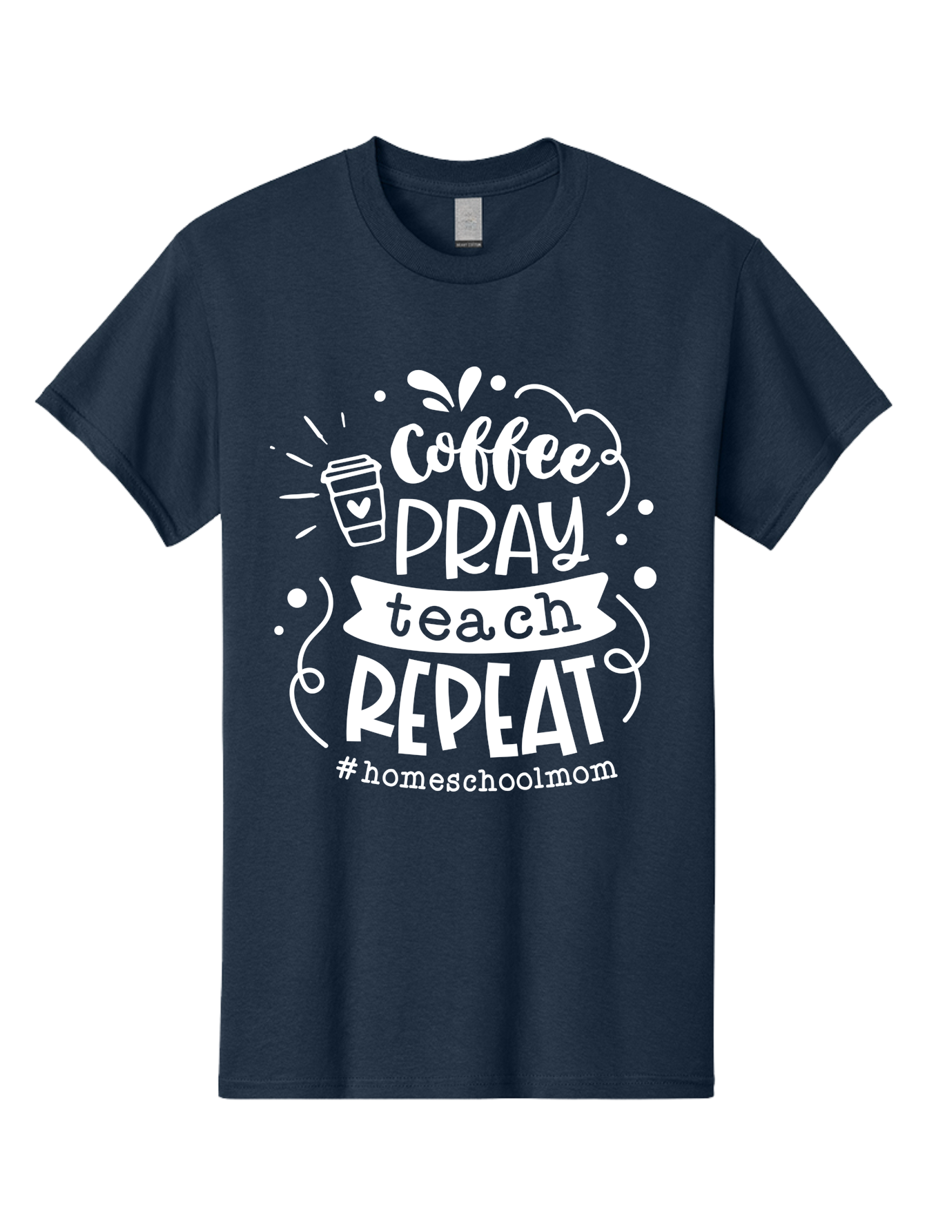 Coffee-Pray-Teach-Repeat Men'S Graphic Tee, 100% Cotton, Comfortable Casual Summer Wear, Machine Washable, Homeschool Mom, Coffee Lover, Teaching Inspiration, Homeschooling Life, Parenting Mantra, Daily Routine, Motivational Quote, Aab329 9