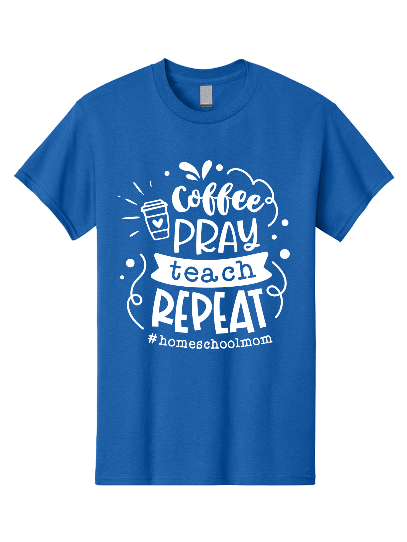 Coffee-Pray-Teach-Repeat Men'S Graphic Tee, 100% Cotton, Comfortable Casual Summer Wear, Machine Washable, Homeschool Mom, Coffee Lover, Teaching Inspiration, Homeschooling Life, Parenting Mantra, Daily Routine, Motivational Quote, Aab329 17