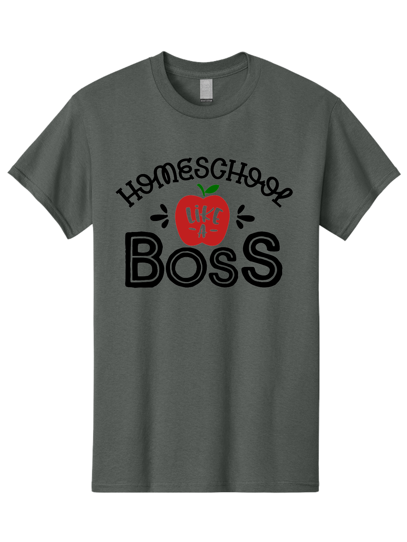 Homeschool-Boss Men'S Graphic Tee, 100% Cotton, Comfortable Casual Summer Wear, Machine Washable, Homeschooling, Homeschool Teacher, Educational Design, Apple Graphic, Motivational Quote, Learning Is Fun, Inspirational Saying, Red Apple Icon, Aab333 29