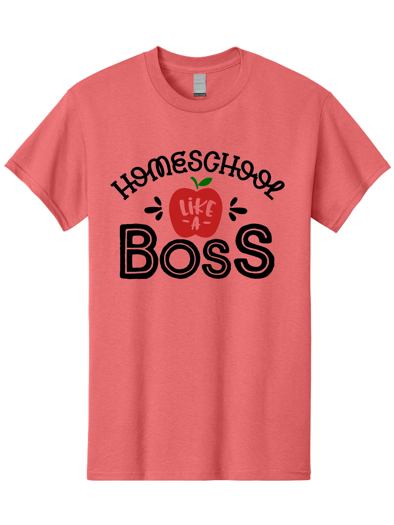 Homeschool-Boss Men'S Graphic Tee, 100% Cotton, Comfortable Casual Summer Wear, Machine Washable, Homeschooling, Homeschool Teacher, Educational Design, Apple Graphic, Motivational Quote, Learning Is Fun, Inspirational Saying, Red Apple Icon, Aab333 11