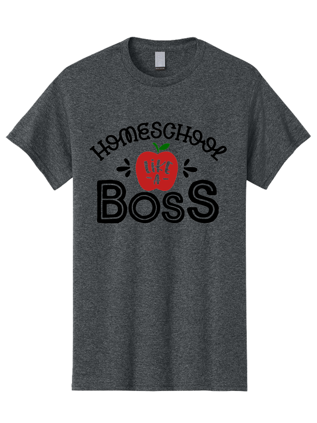 Homeschool-Boss Men'S Graphic Tee, 100% Cotton, Comfortable Casual Summer Wear, Machine Washable, Homeschooling, Homeschool Teacher, Educational Design, Apple Graphic, Motivational Quote, Learning Is Fun, Inspirational Saying, Red Apple Icon, Aab333 15