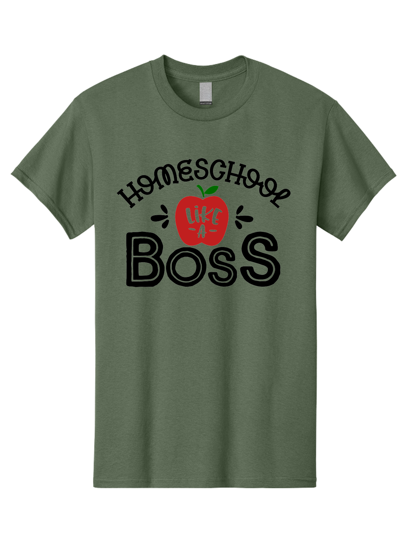 Homeschool-Boss Men'S Graphic Tee, 100% Cotton, Comfortable Casual Summer Wear, Machine Washable, Homeschooling, Homeschool Teacher, Educational Design, Apple Graphic, Motivational Quote, Learning Is Fun, Inspirational Saying, Red Apple Icon, Aab333 19