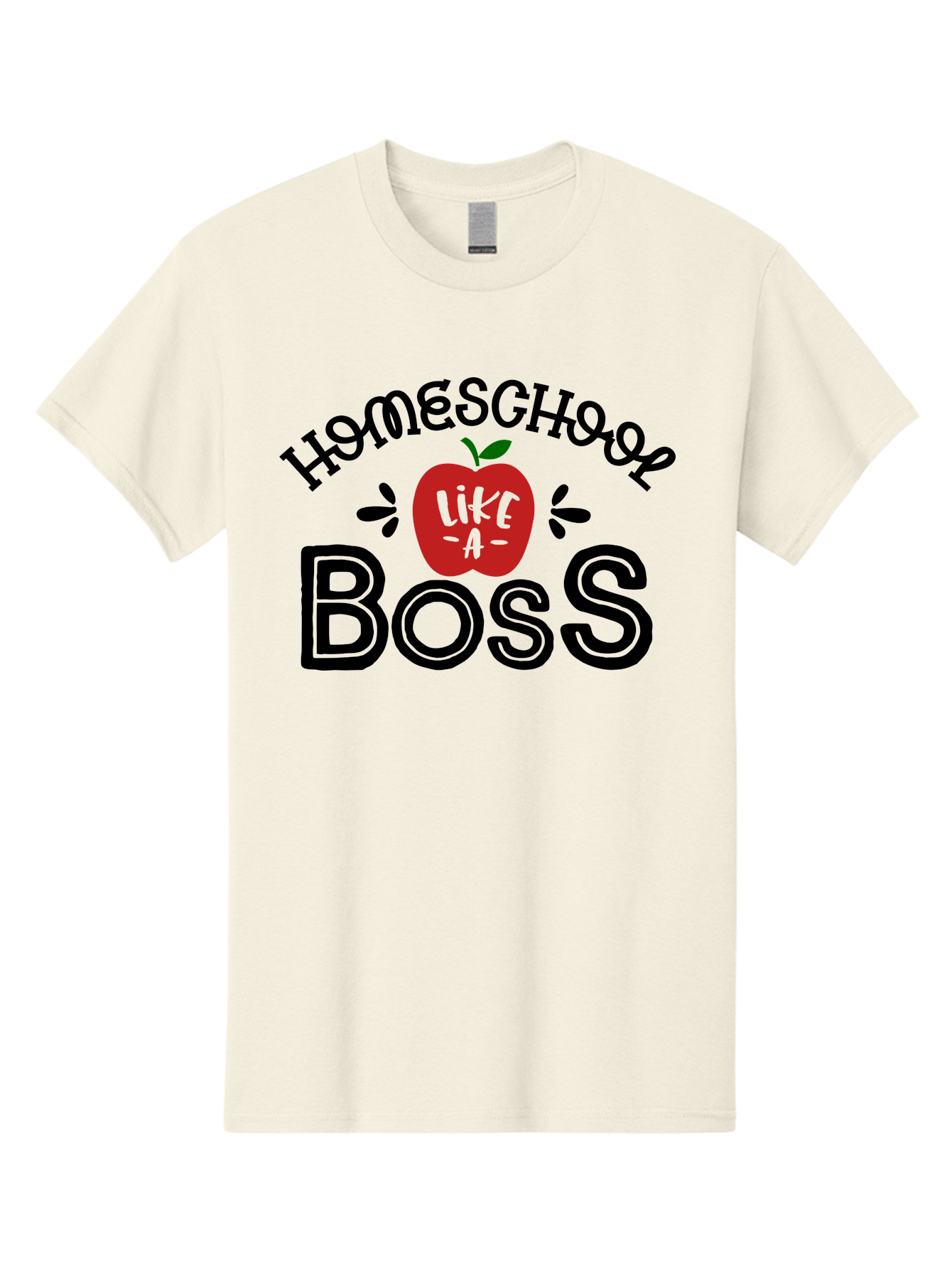 Homeschool-Boss Men'S Graphic Tee, 100% Cotton, Comfortable Casual Summer Wear, Machine Washable, Homeschooling, Homeschool Teacher, Educational Design, Apple Graphic, Motivational Quote, Learning Is Fun, Inspirational Saying, Red Apple Icon, Aab333 27