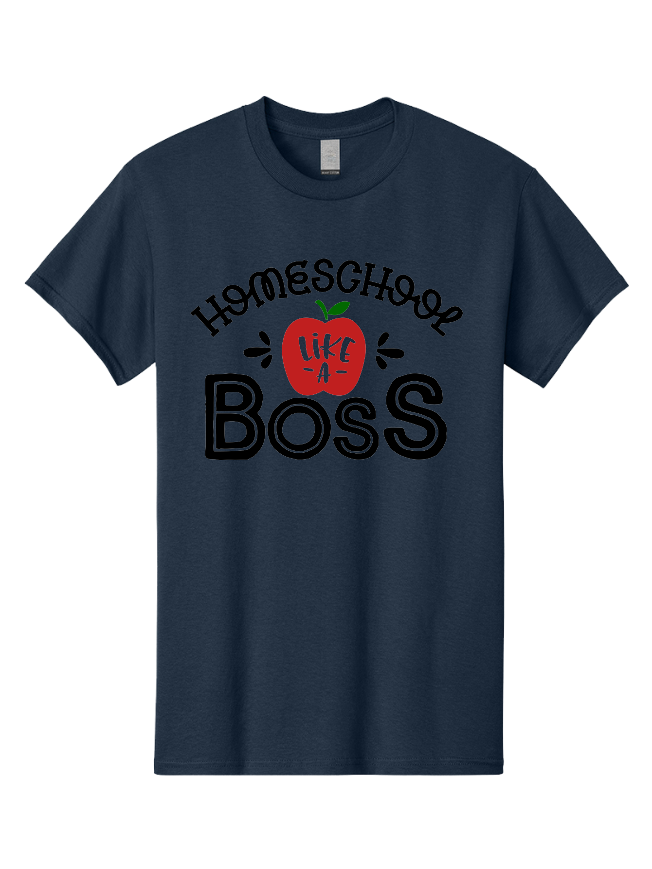 Homeschool-Boss Men'S Graphic Tee, 100% Cotton, Comfortable Casual Summer Wear, Machine Washable, Homeschooling, Homeschool Teacher, Educational Design, Apple Graphic, Motivational Quote, Learning Is Fun, Inspirational Saying, Red Apple Icon, Aab333 25